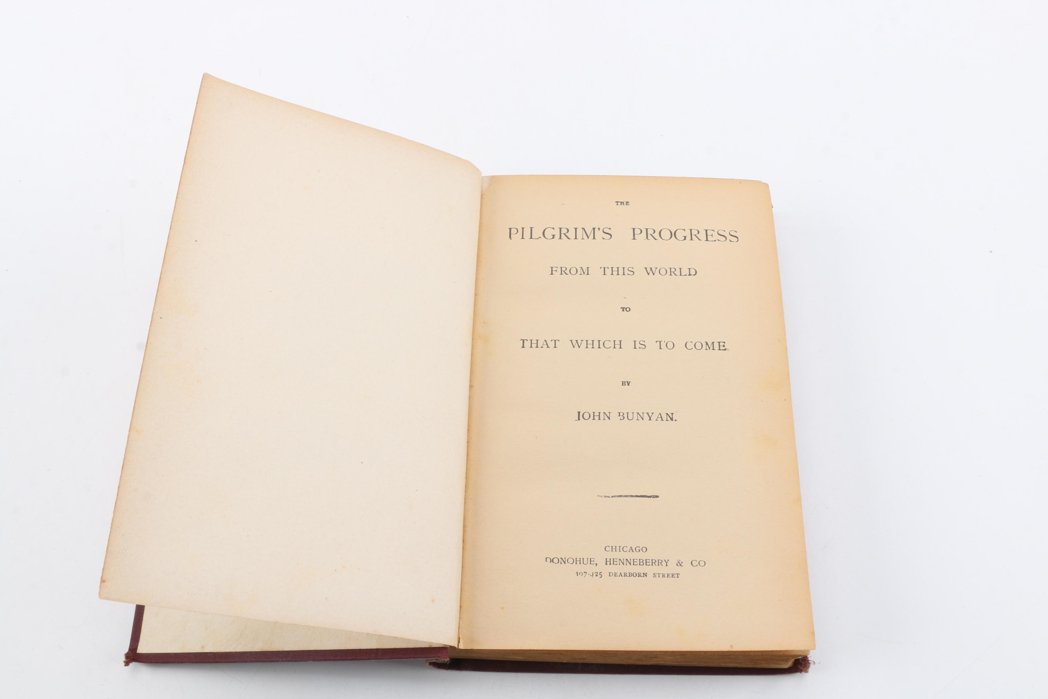 Vintage and Antique Books Including 1890s "The Pilgrim's Progress"