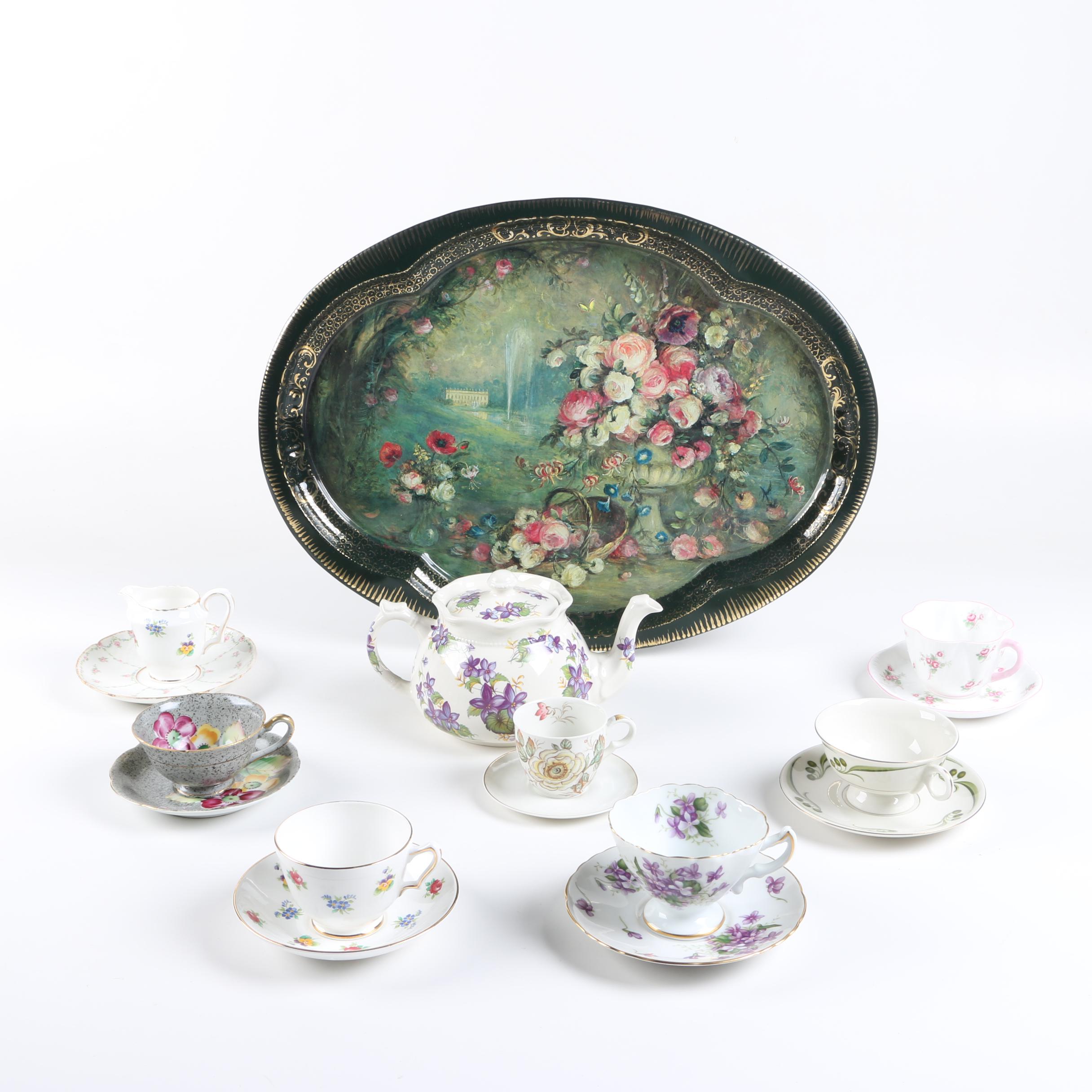 Floral Tableware Including Vintage GDA Limoges