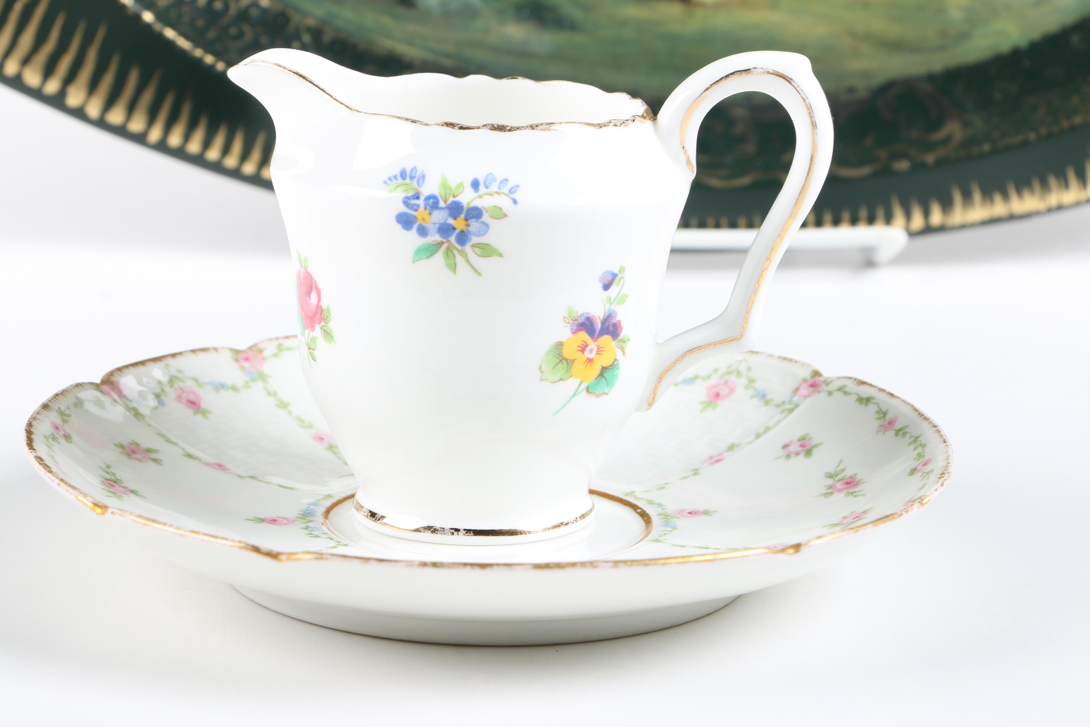 Floral Tableware Including Vintage GDA Limoges