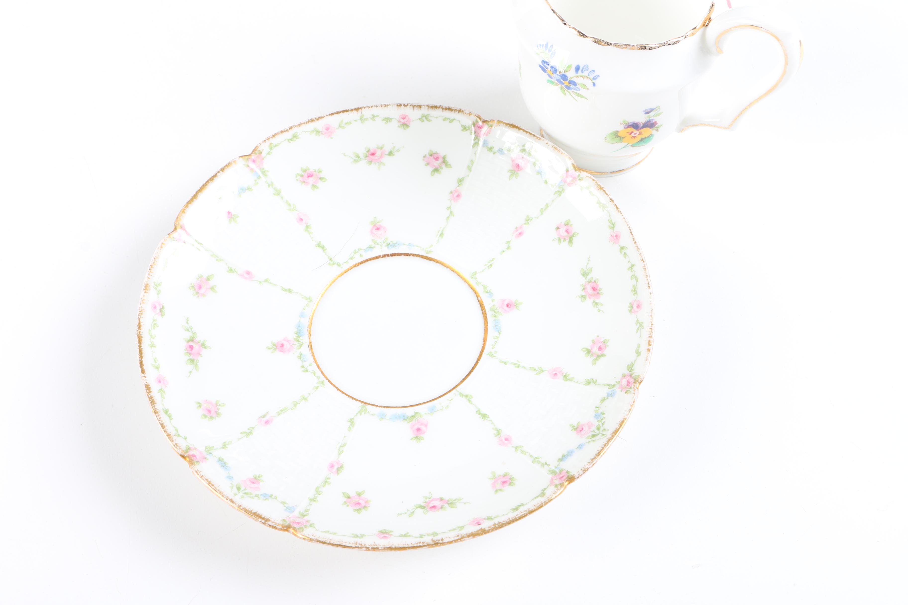 Floral Tableware Including Vintage GDA Limoges