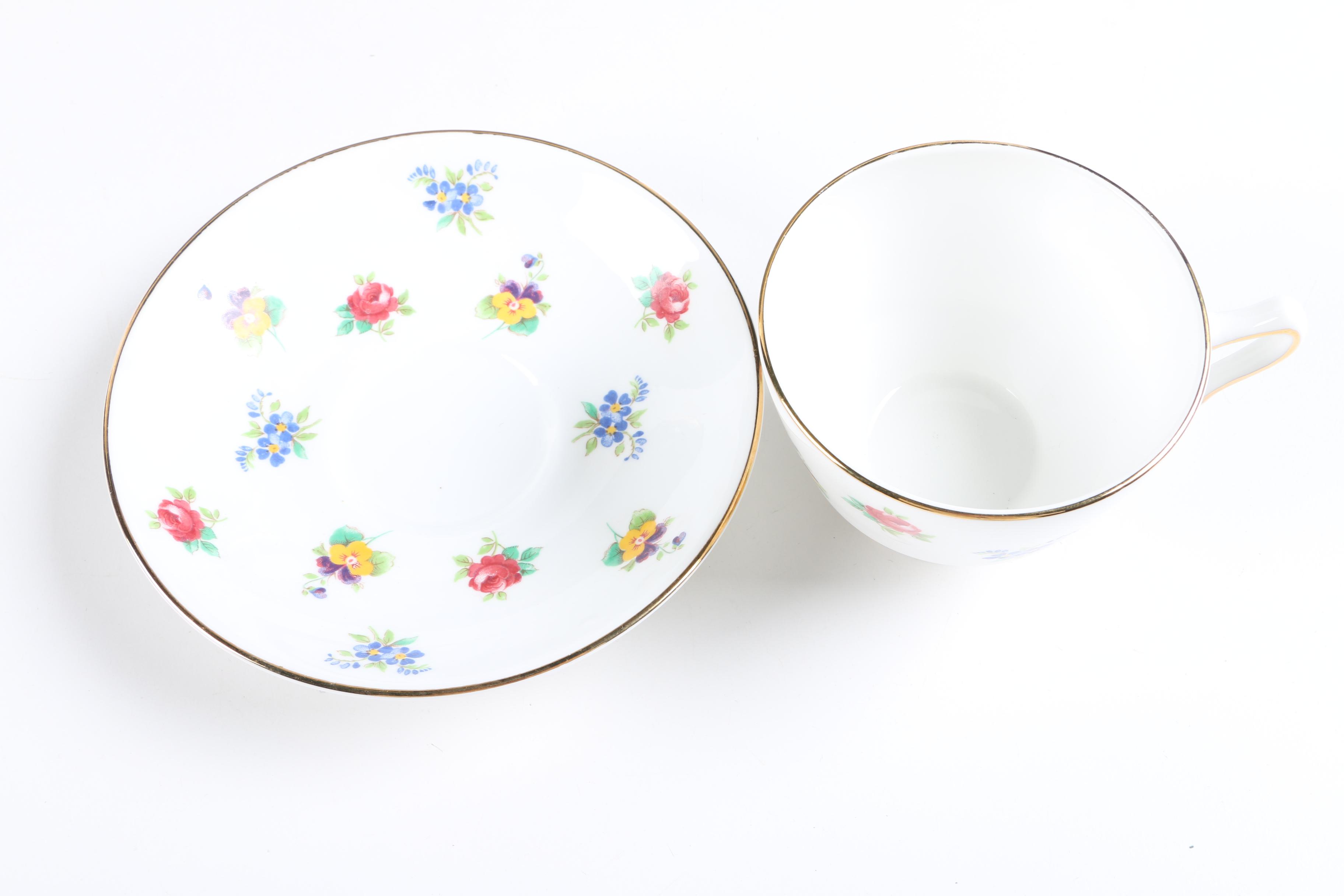 Floral Tableware Including Vintage GDA Limoges