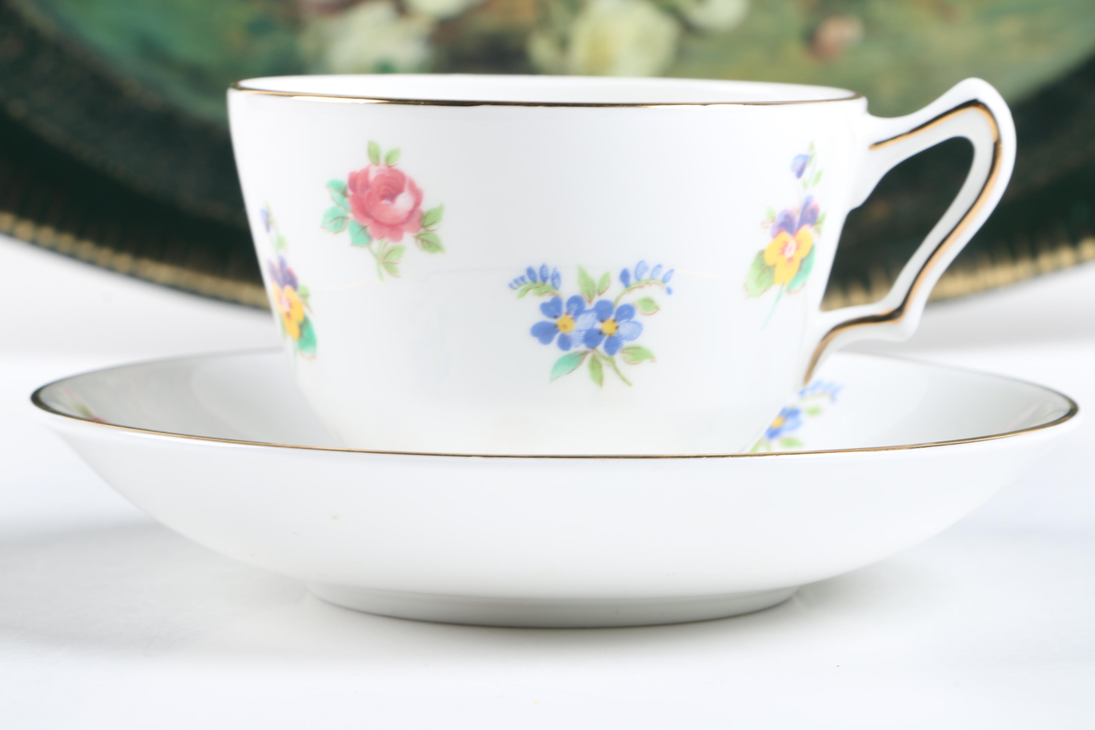 Floral Tableware Including Vintage GDA Limoges
