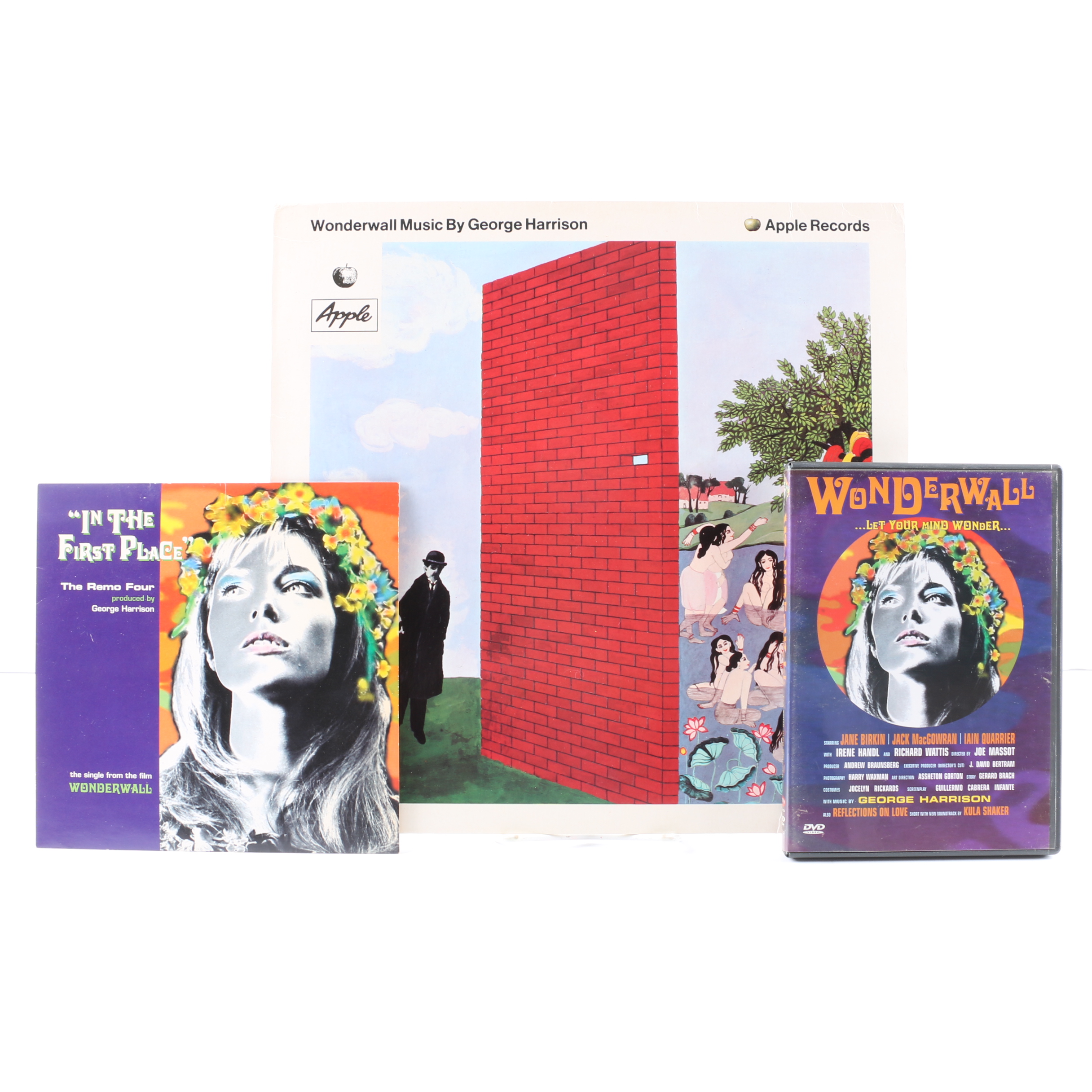 George Harrison "Wonderwall Music" German Pressing LP, DVD, and Remo Four 45