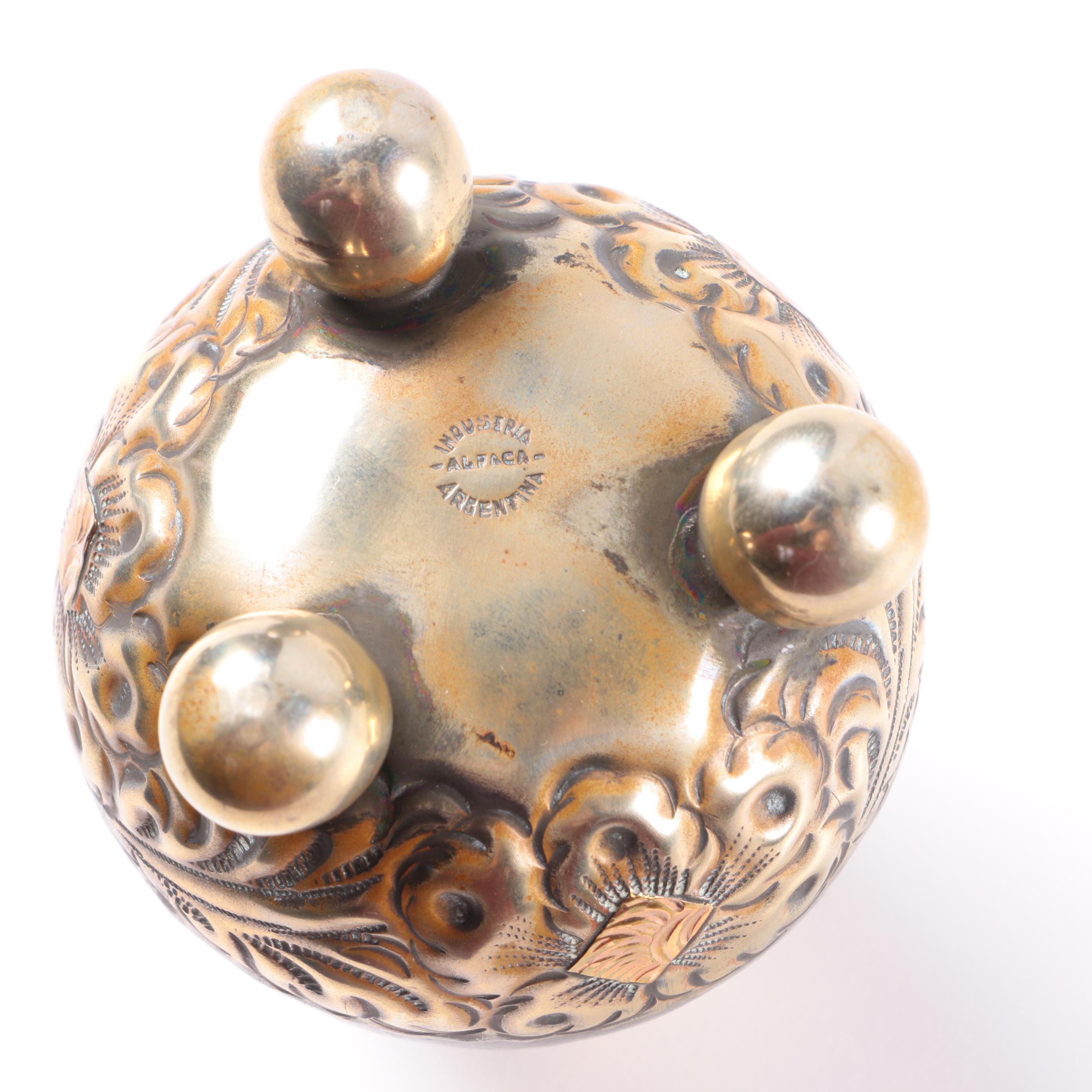 Herend "Rothchild Bird" Porcelain Bud Vases and Argentinian Mate Cup Set