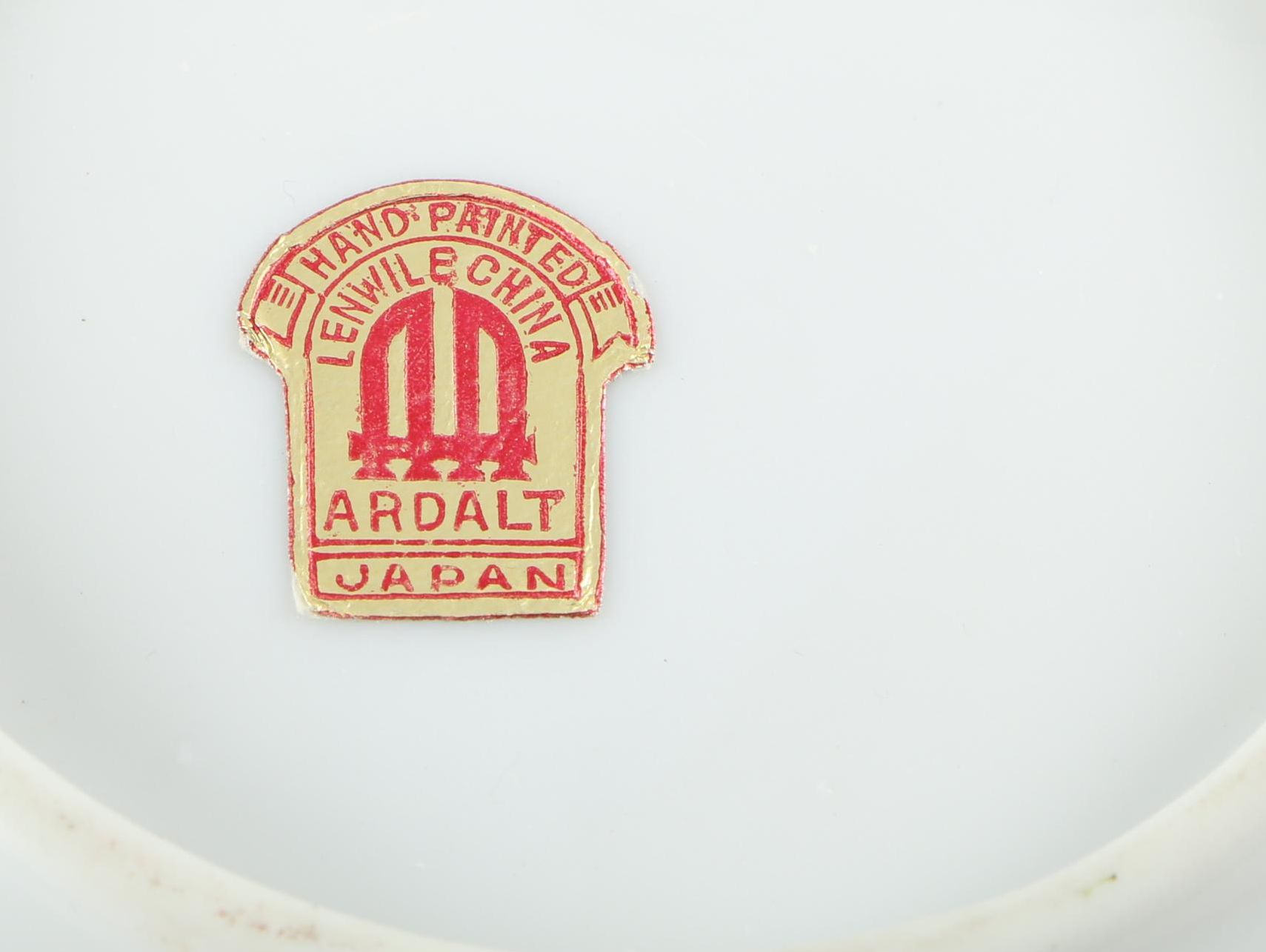 Lenwile Ardalt Hand-Painted Porcelain Jam Jar & Saucer