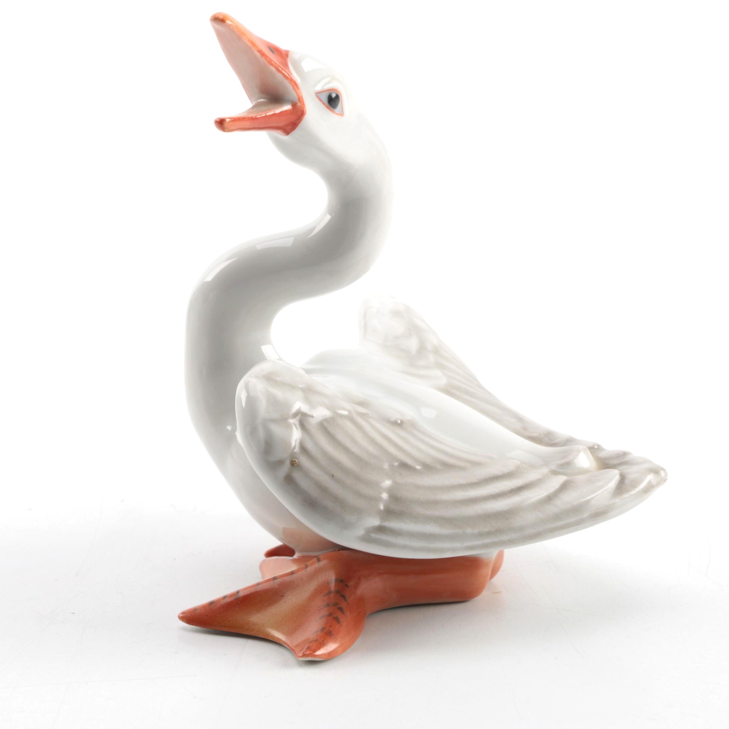 Herend Hungary Squawking Goose Figurine