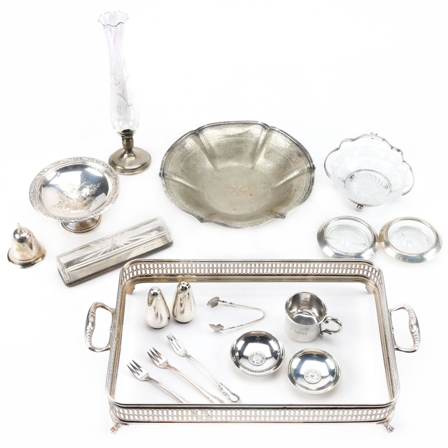 Assortment of Sterling Silver and Silver Plate Servingware