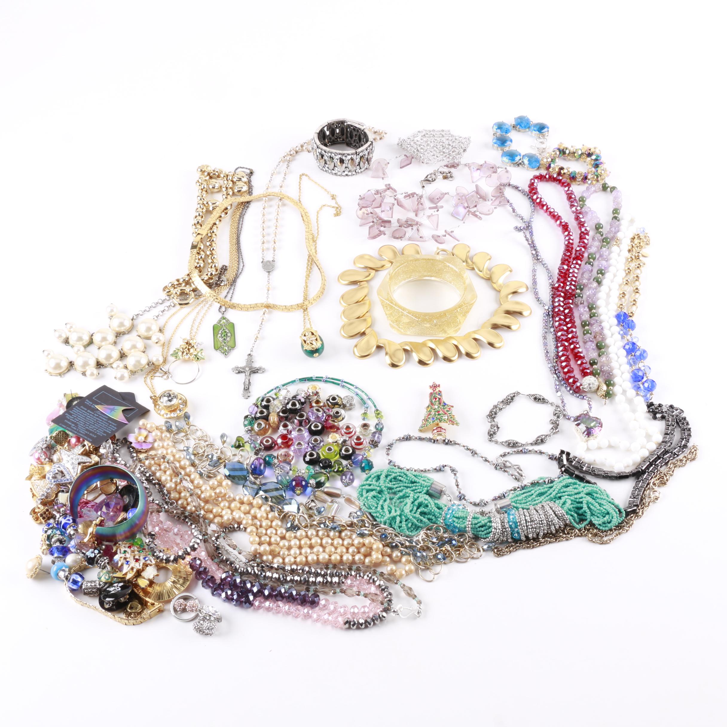 Assortment of Costume Jewelry Featuring Swarovski