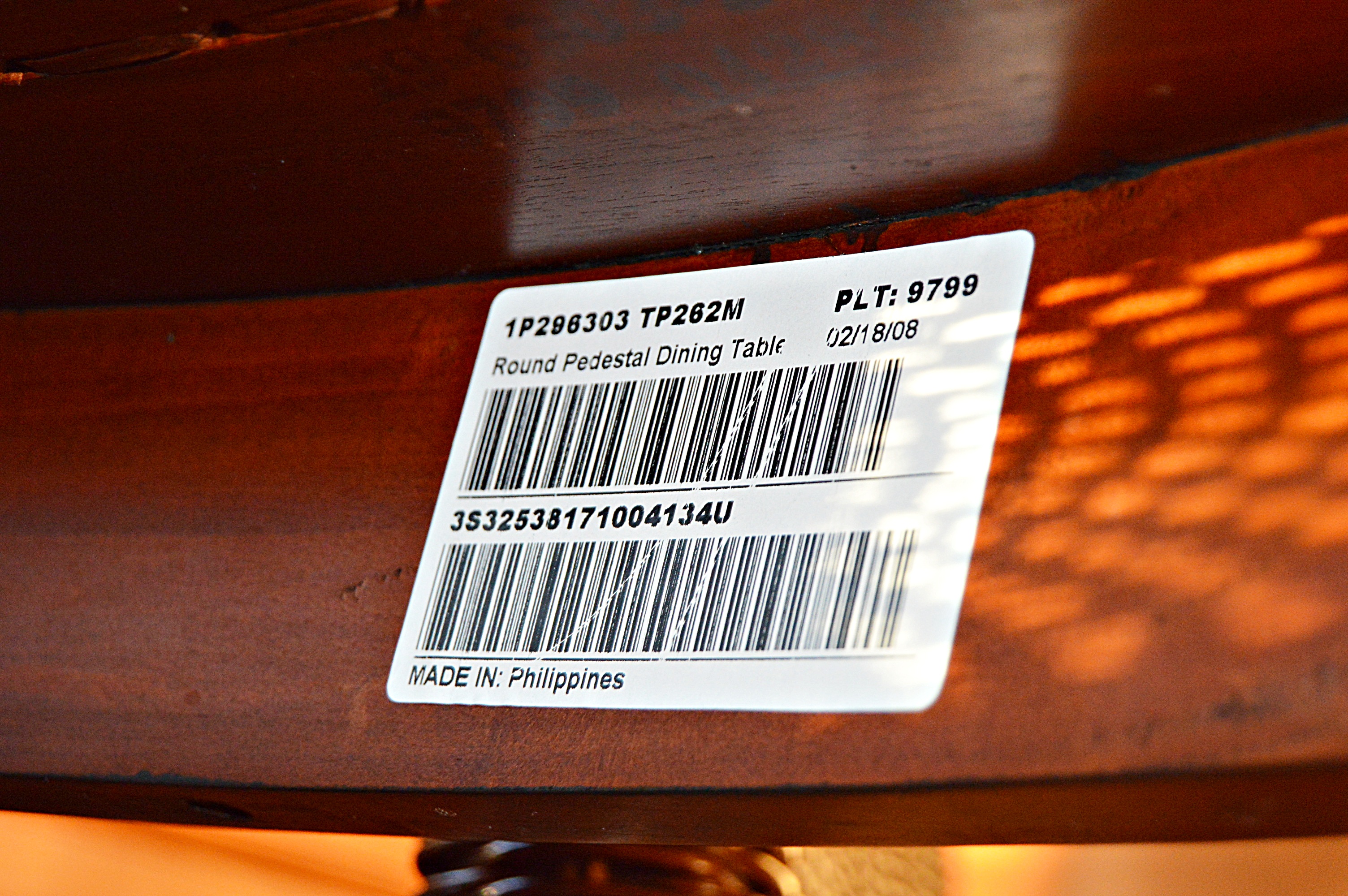 Ethan Allen Wicker and Wood Dining Set with Round Pedestal Table and Four Chairs