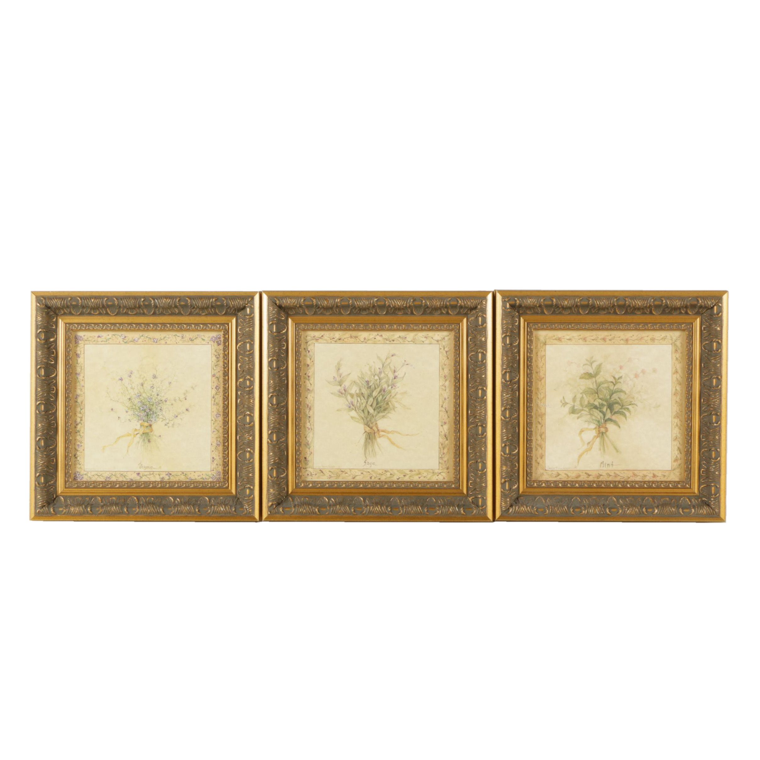 Offset Lithographs on Paper After Carolyn Shores Wright of Herbs