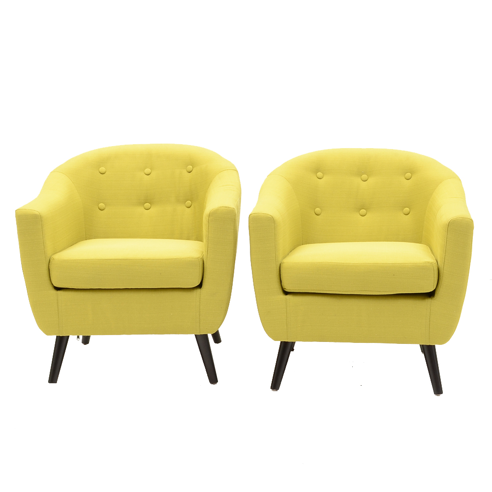 Pair of Modway Armchairs in Bright Green