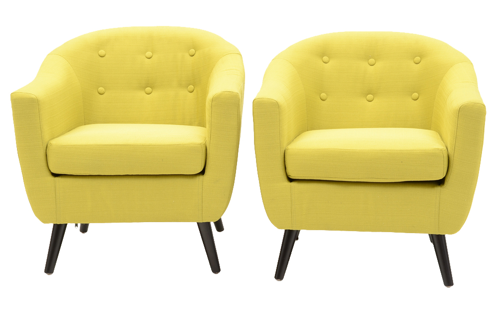Pair of Modway Armchairs in Bright Green