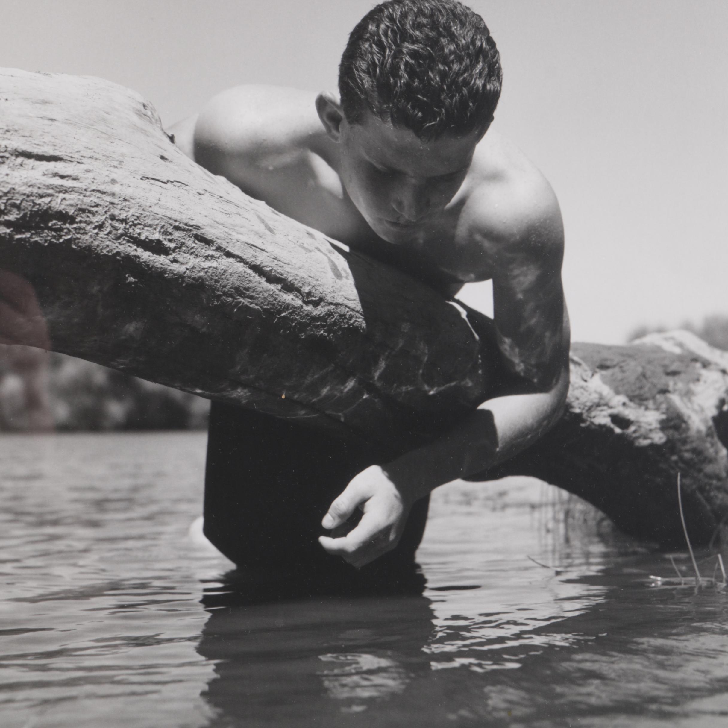John Patrick Salisbury Black and White Photograph of Man in Water