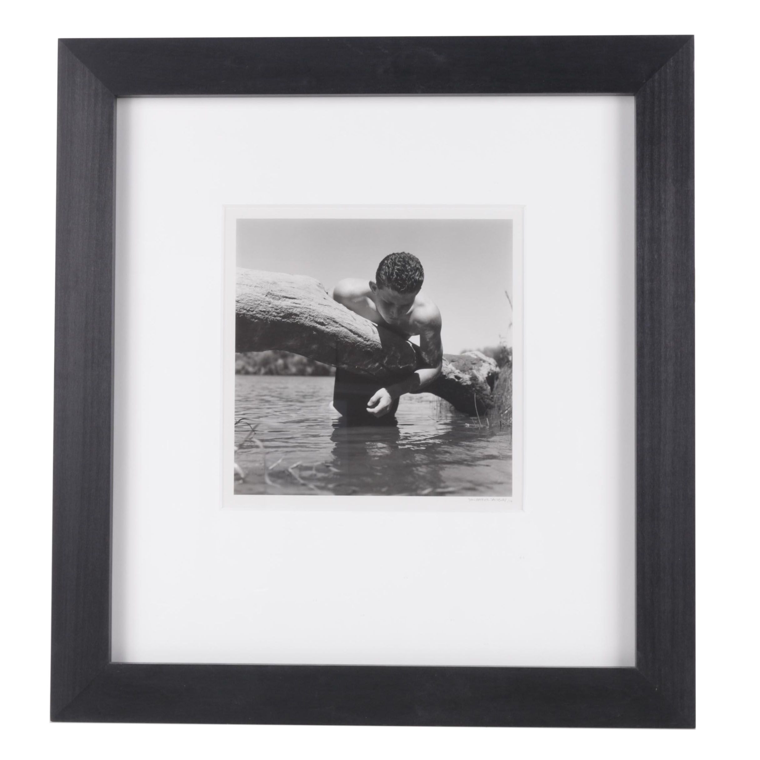 John Patrick Salisbury Black and White Photograph of Man in Water