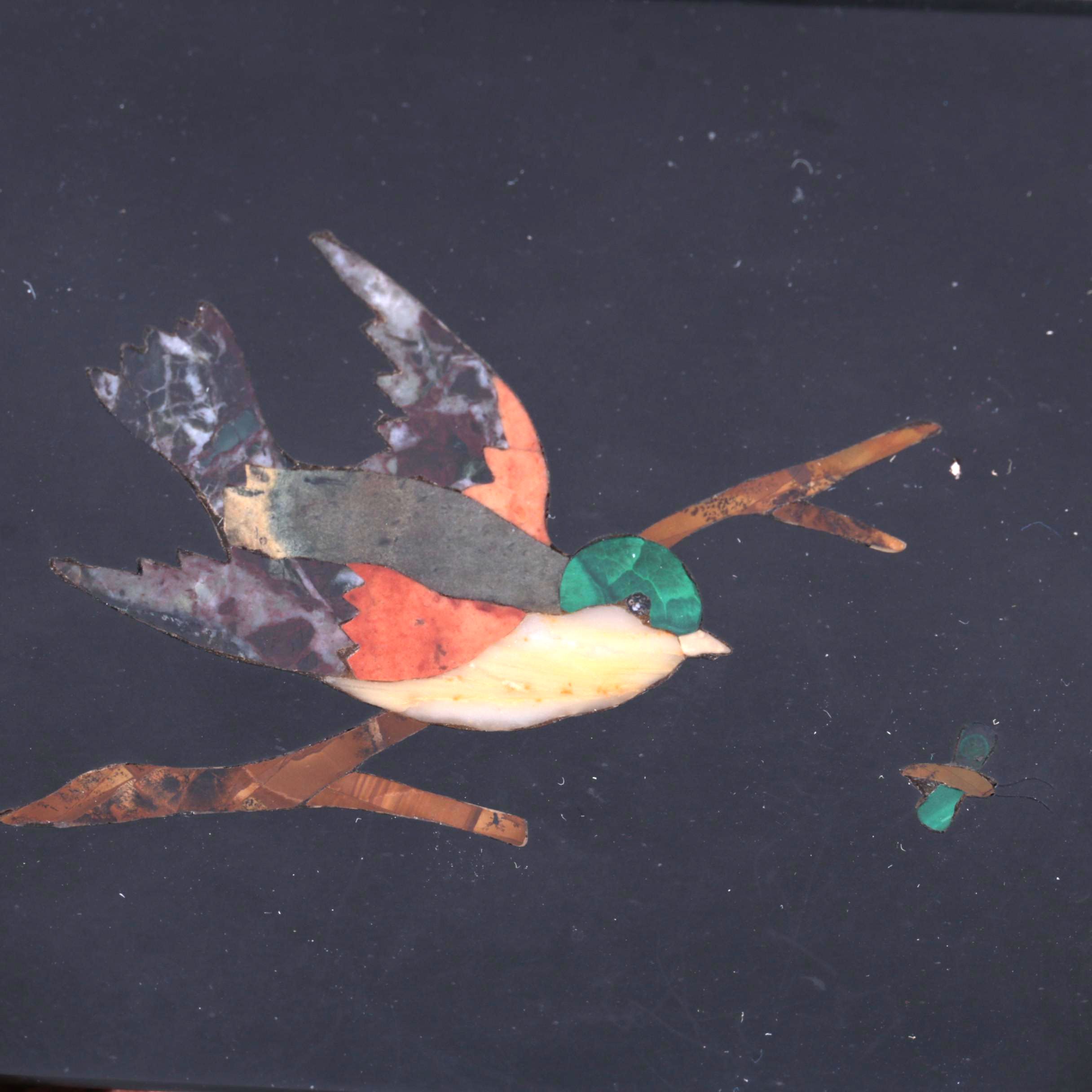 Pietra Dura Plaque Depicting a Bird