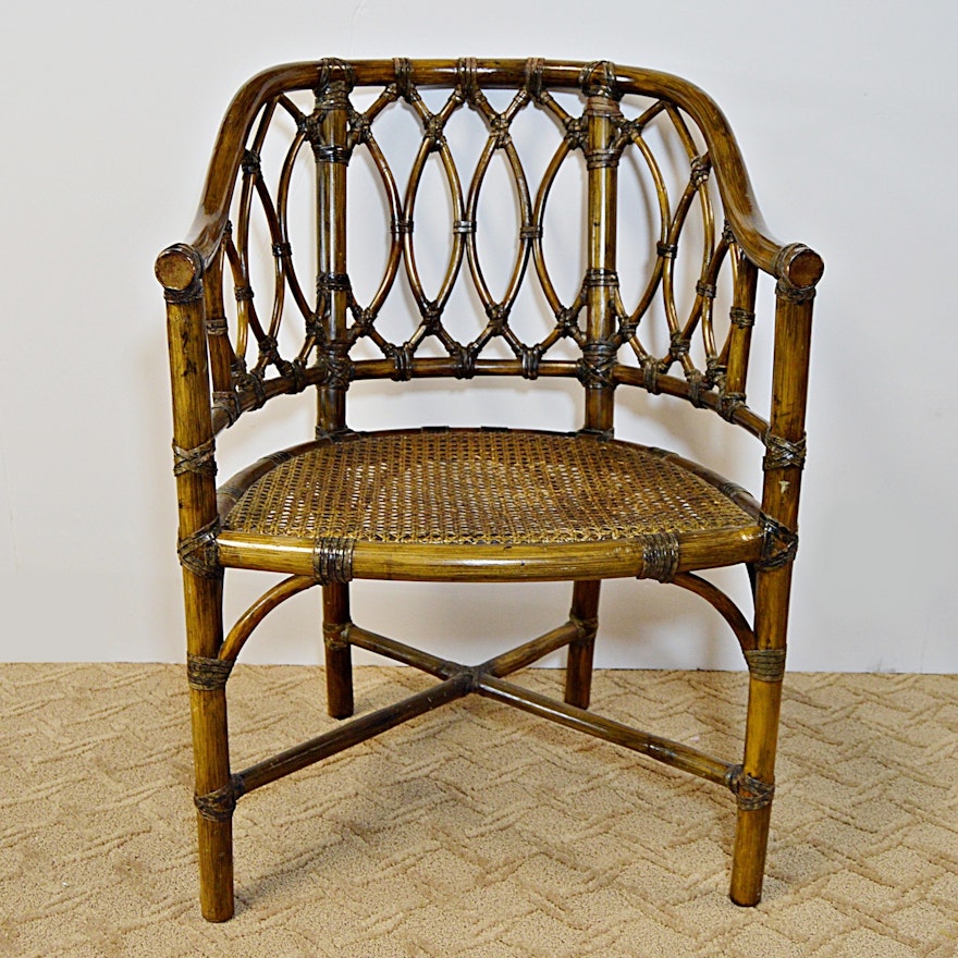 Bamboo and Wicker Side Chair