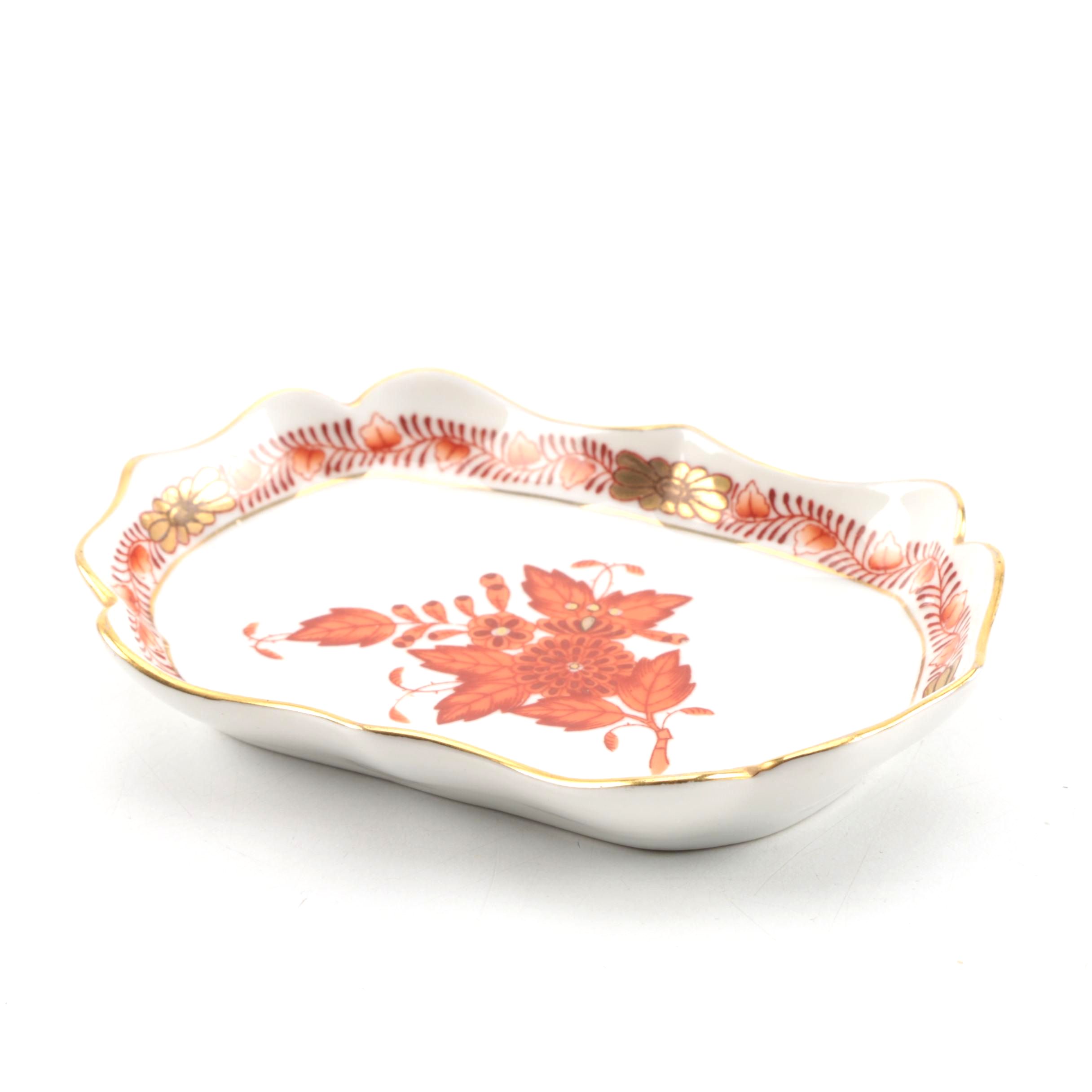 Herend Hungary "Chinese Bouquet Rust" Dish