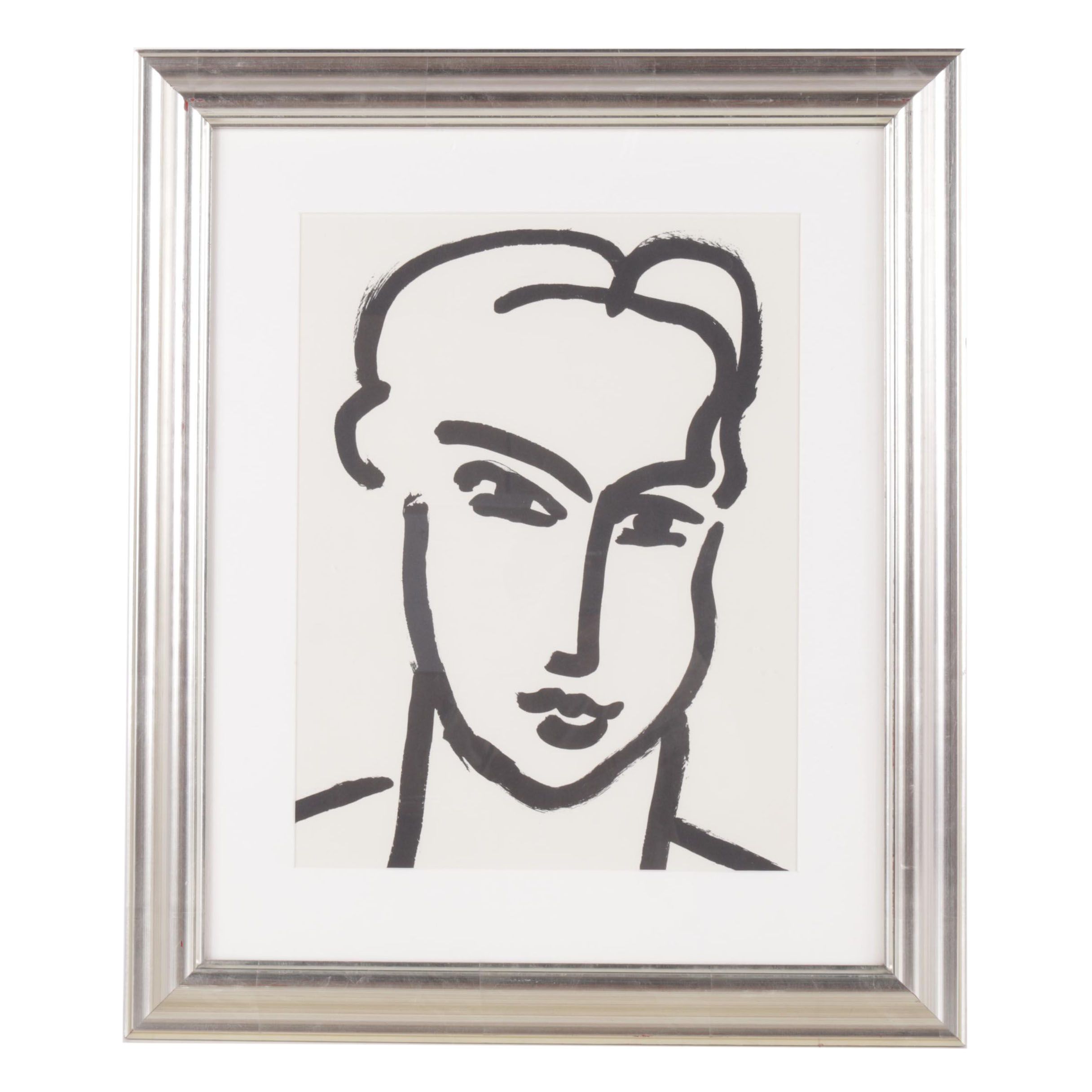 Lithograph on Paper After Henri Matisse "Grande tete de Katia"