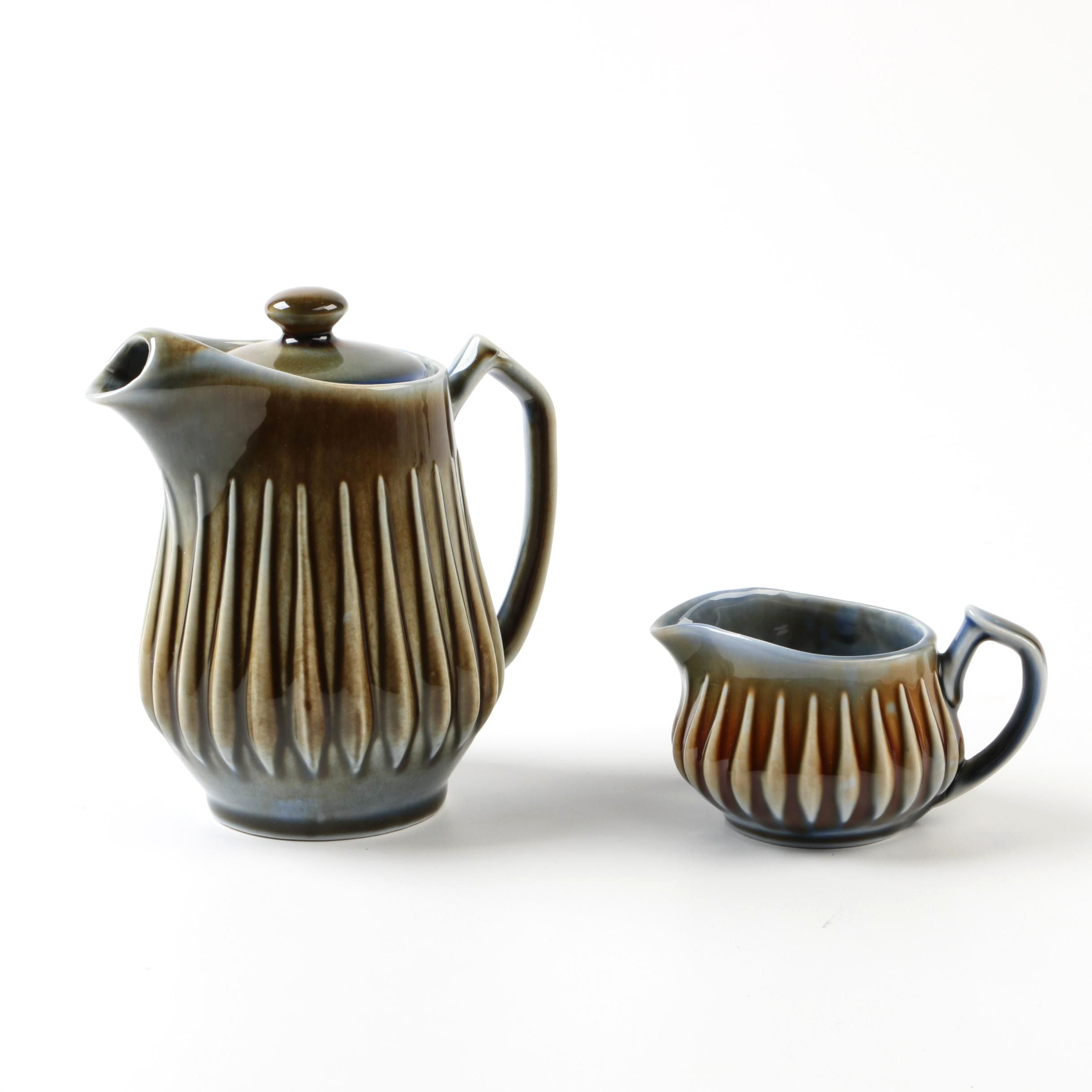 James Borsey For Wade Irish Porcelain Teapot and Creamer