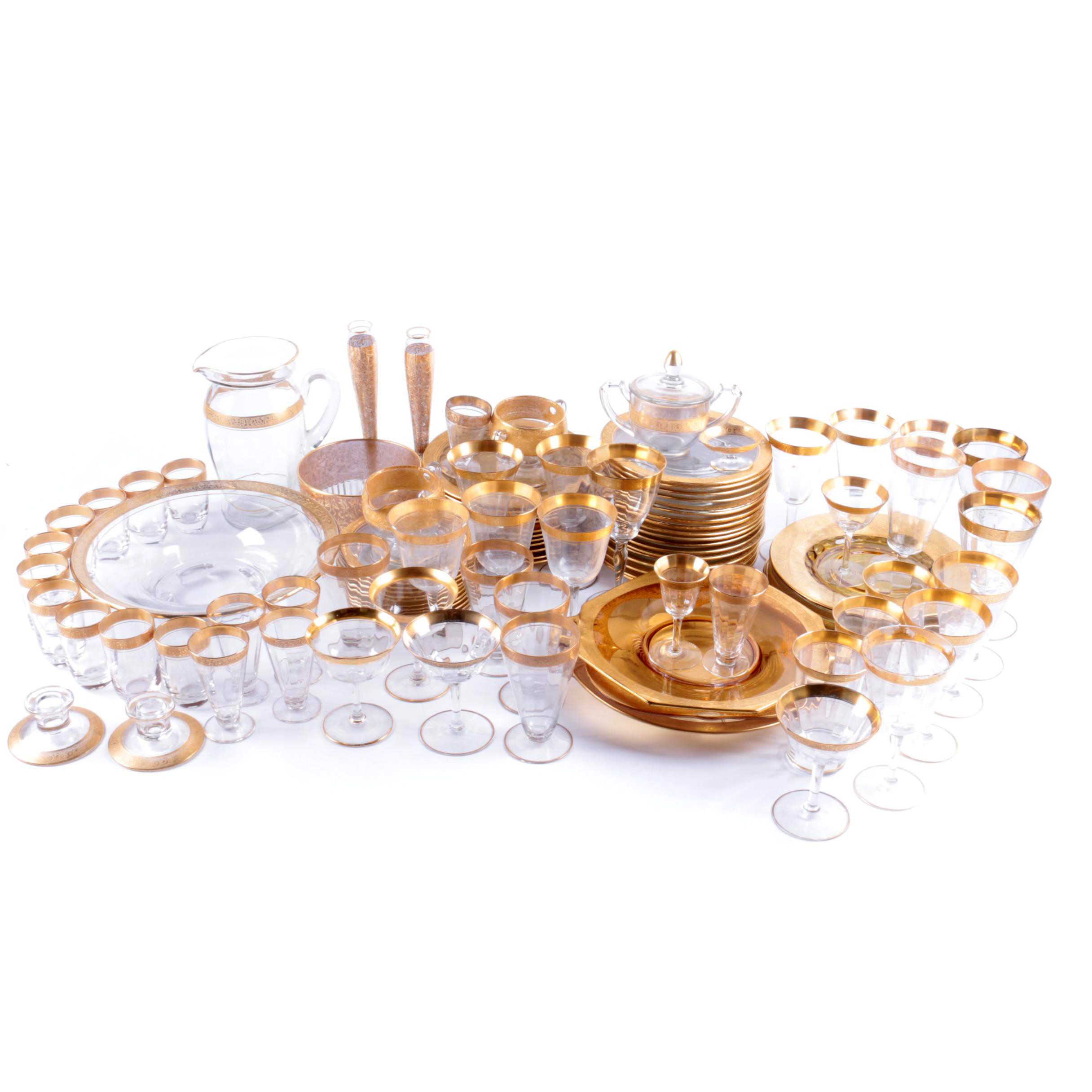 Vintage Tiffin-Franciscan Gold Encrusted Glassware