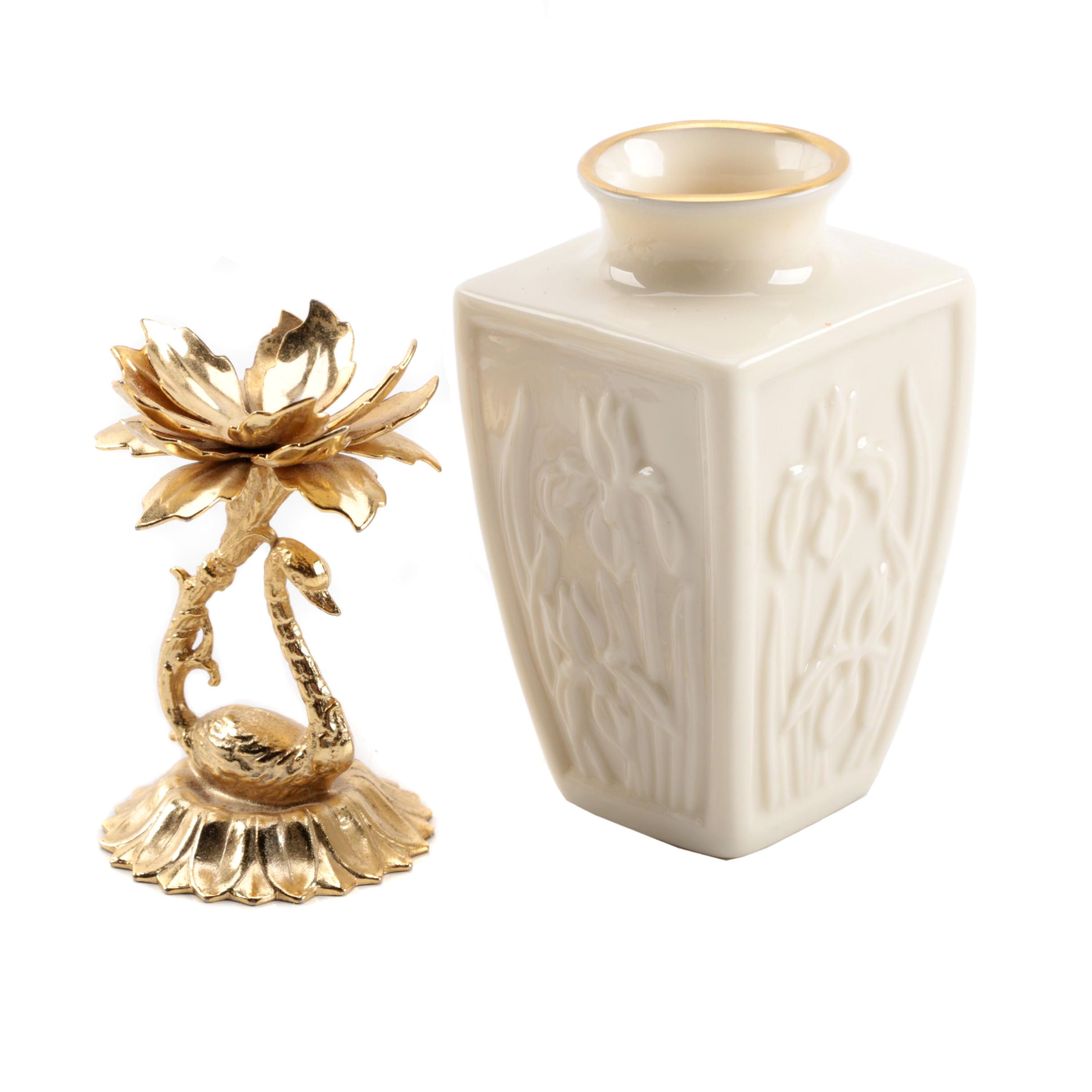 Vase by Lenox and Swan Figurine