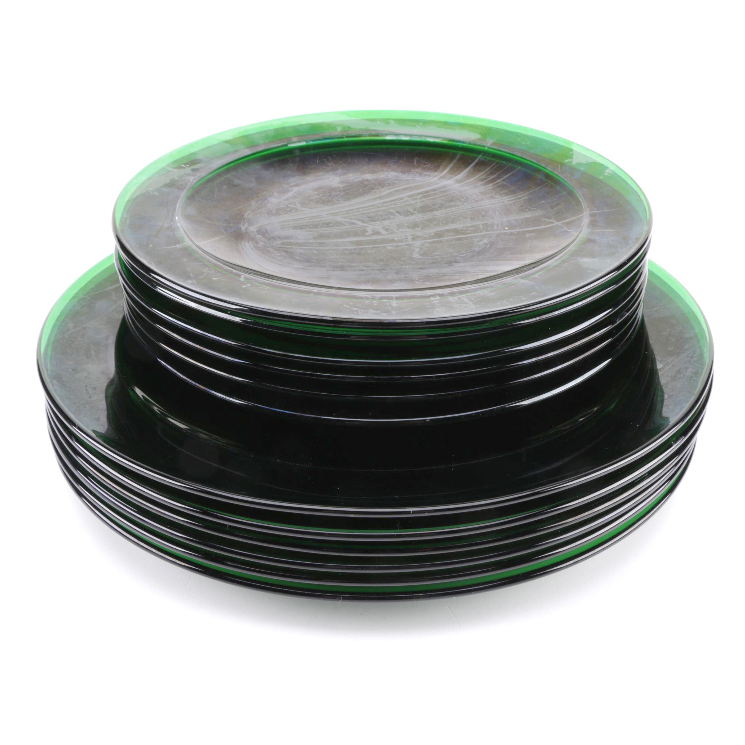 Green Glass Plates