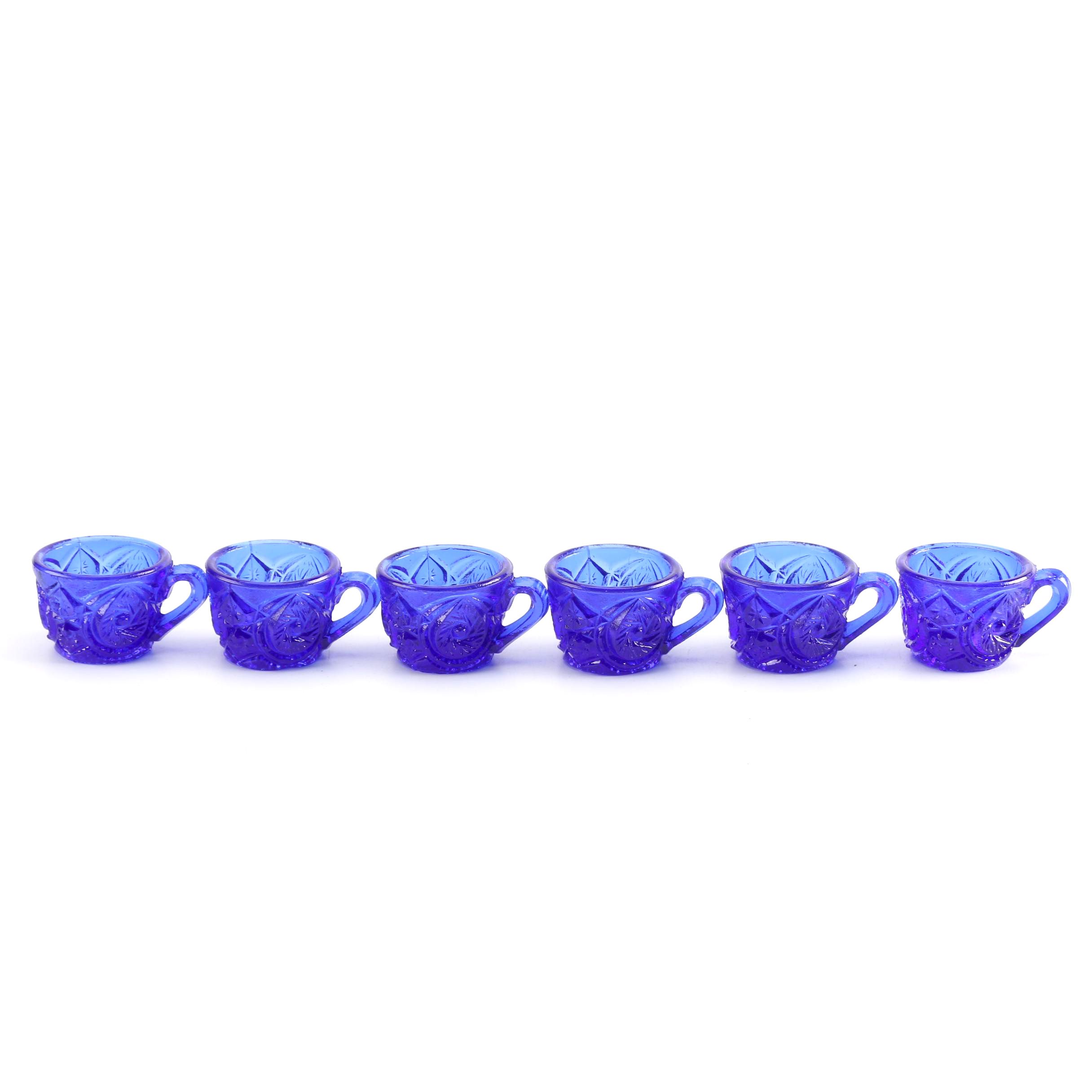 Cobalt Blue Glass Miniature Punch Cups