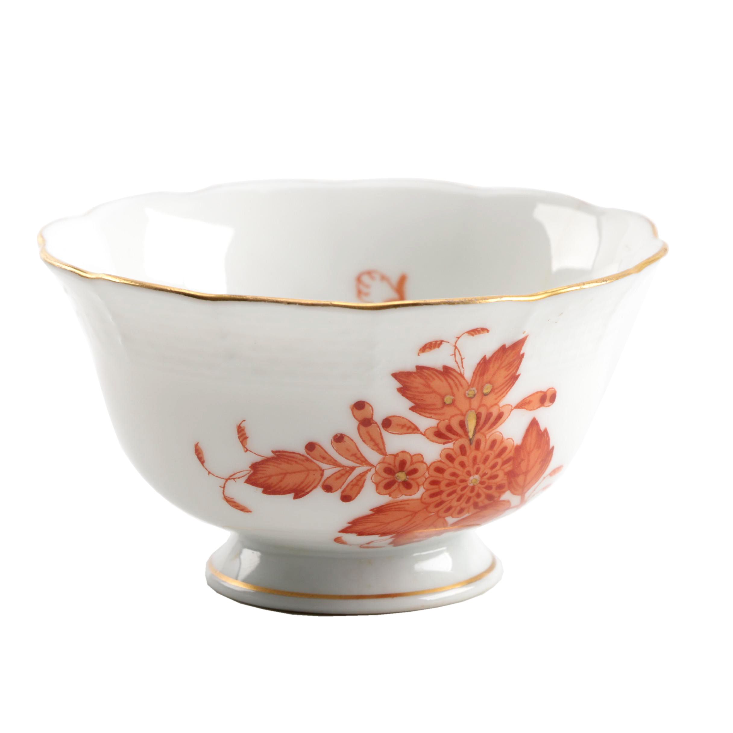 Herend Hungary "Chinese Bouquet Rust" Hand Painted Porcelain Sugar Bowl