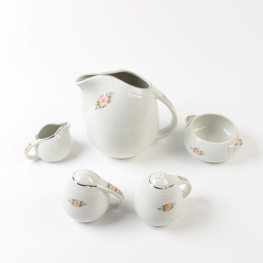 Vintage Hall "Rose White" Porcelain Tableware