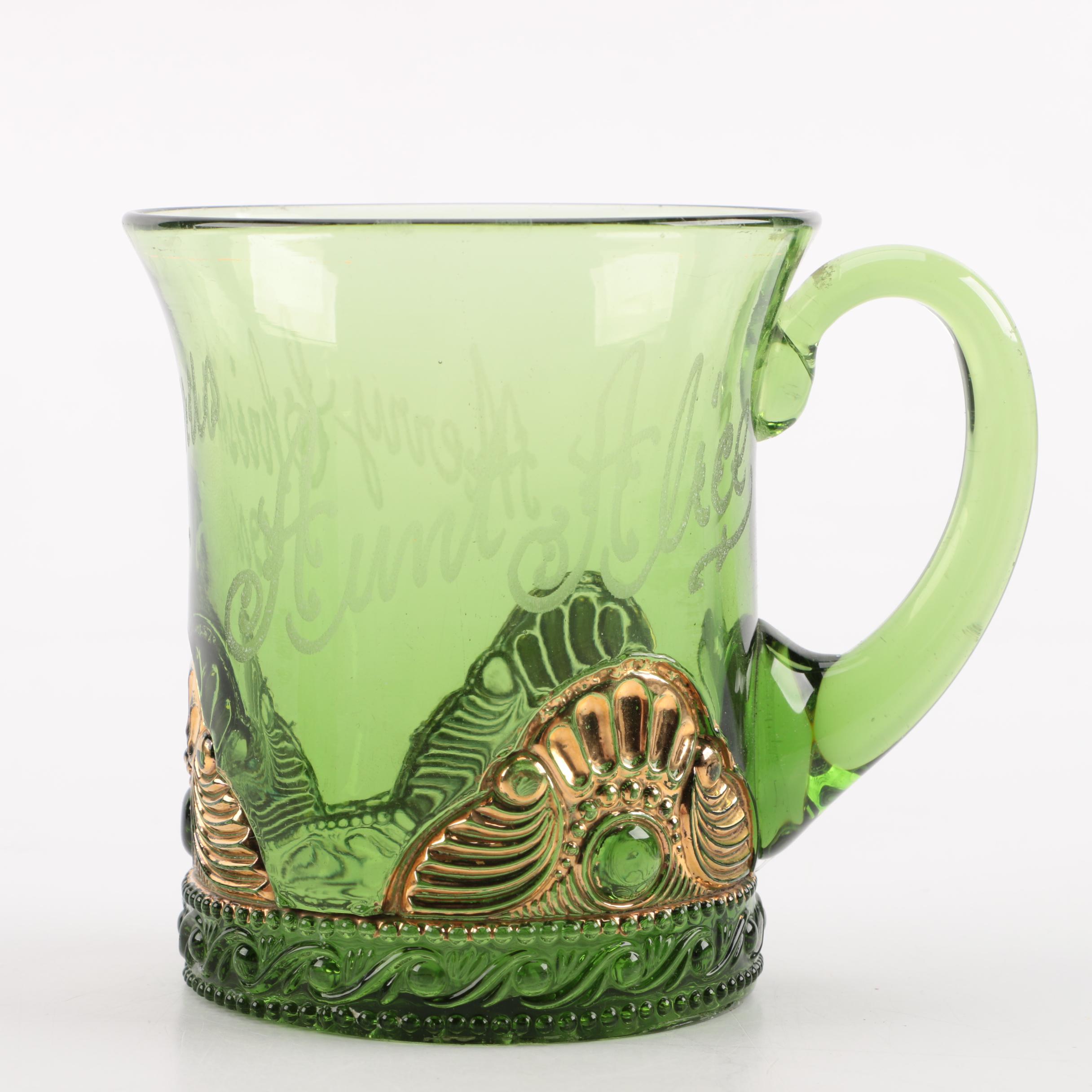 Antique Bohemian Style Glassware with Personal Inscription