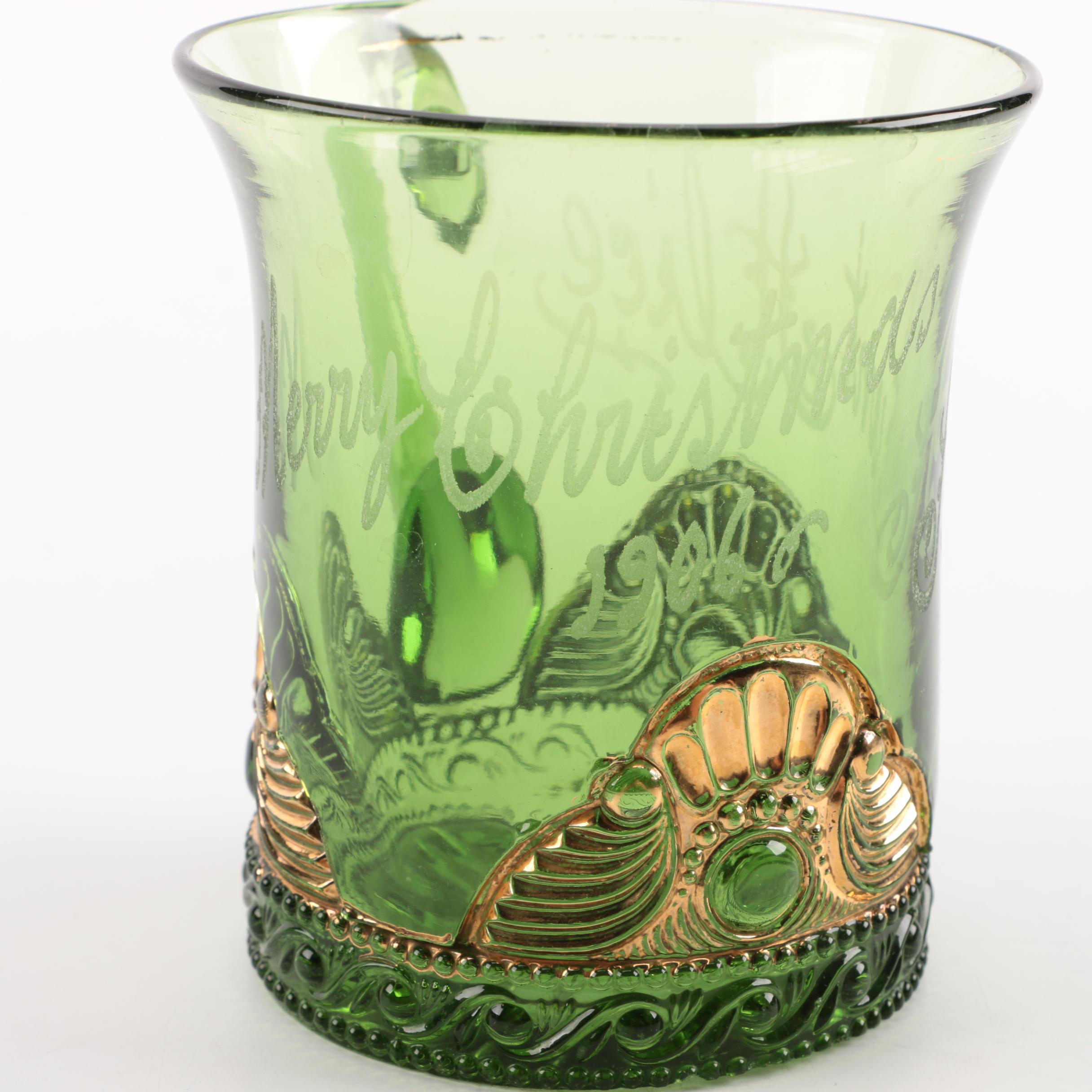 Antique Bohemian Style Glassware with Personal Inscription