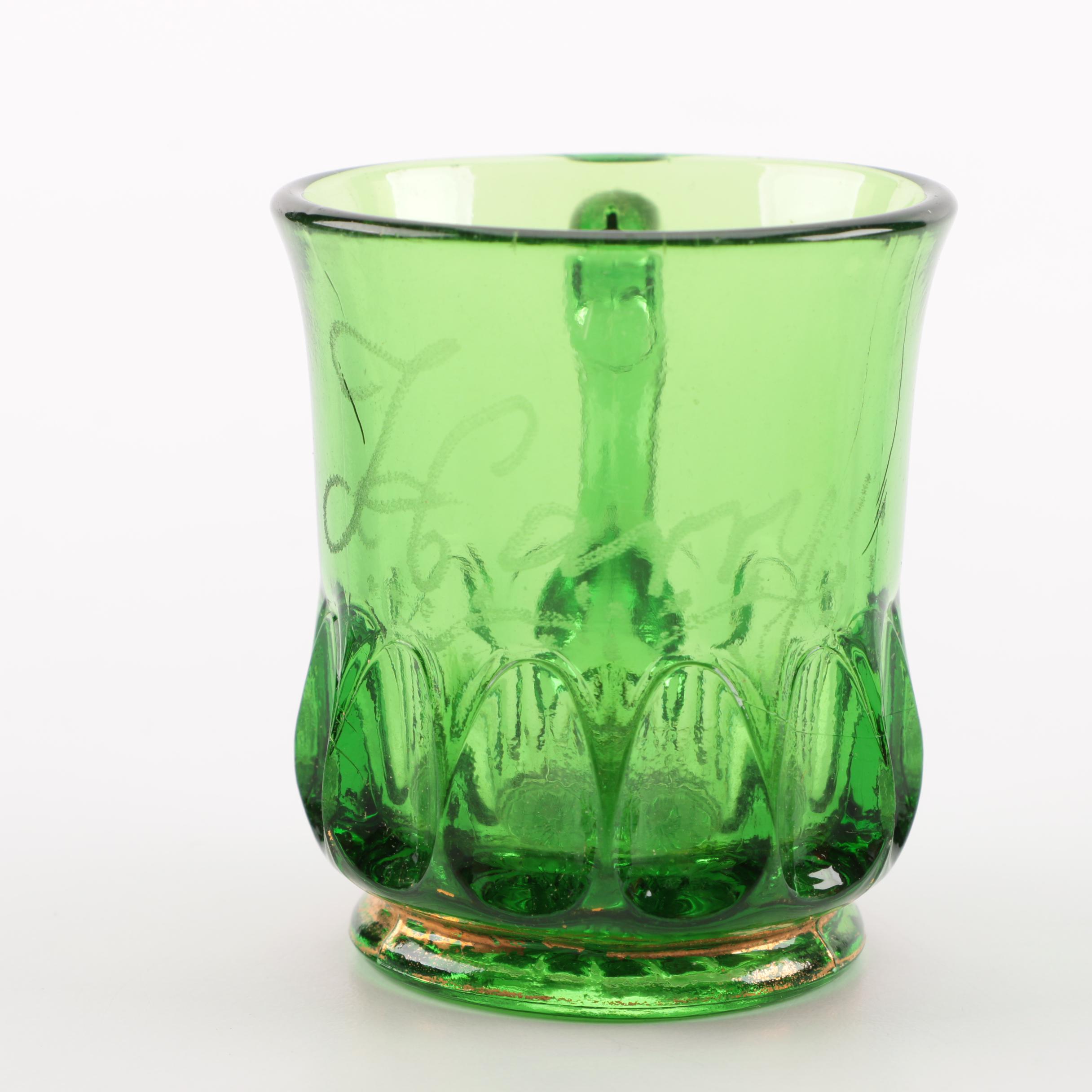 Antique Bohemian Style Glassware with Personal Inscription