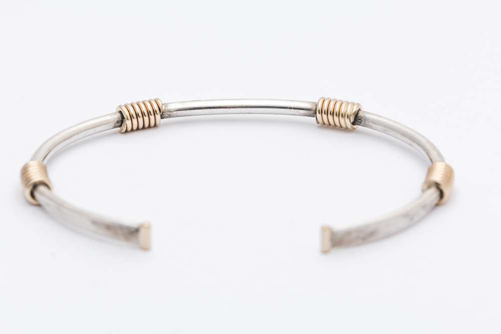 James Avery Sterling Silver 14K Gold Cuff Bracelet