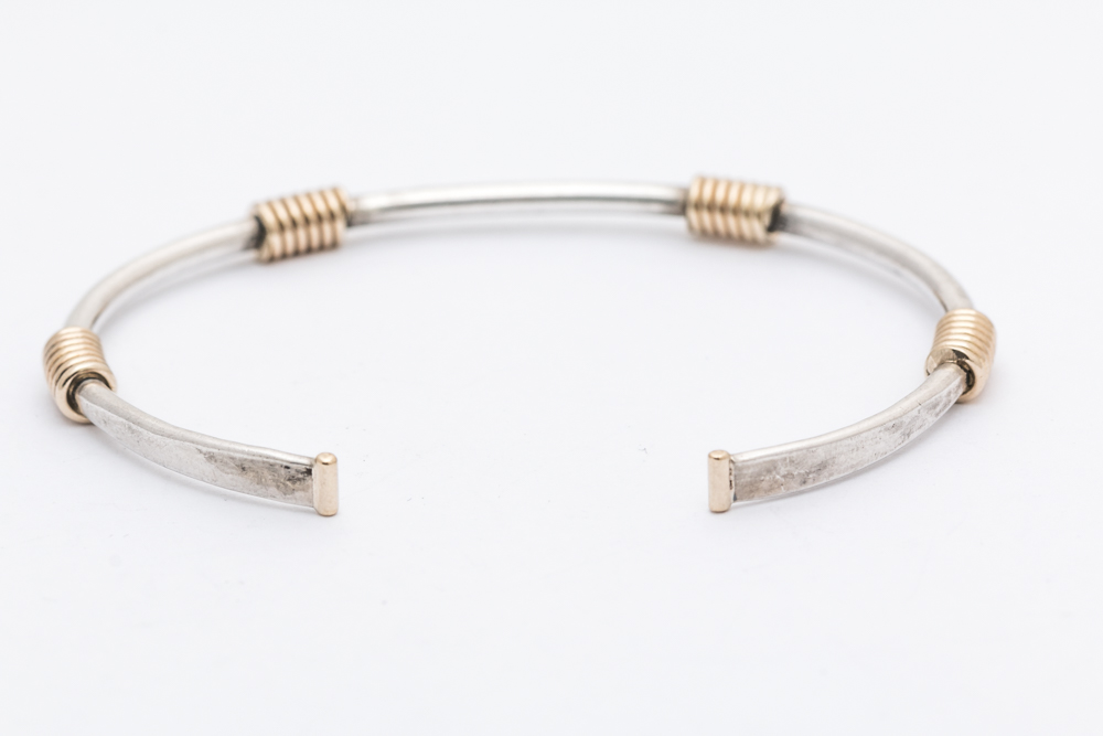 James Avery Sterling Silver 14K Gold Cuff Bracelet