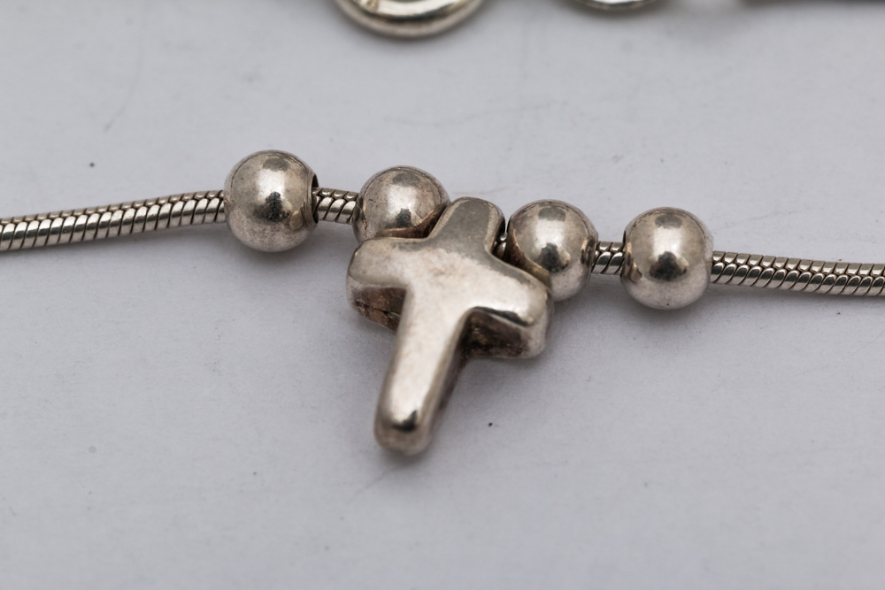 Sterling Silver Religious Themed Bracelet and Necklace