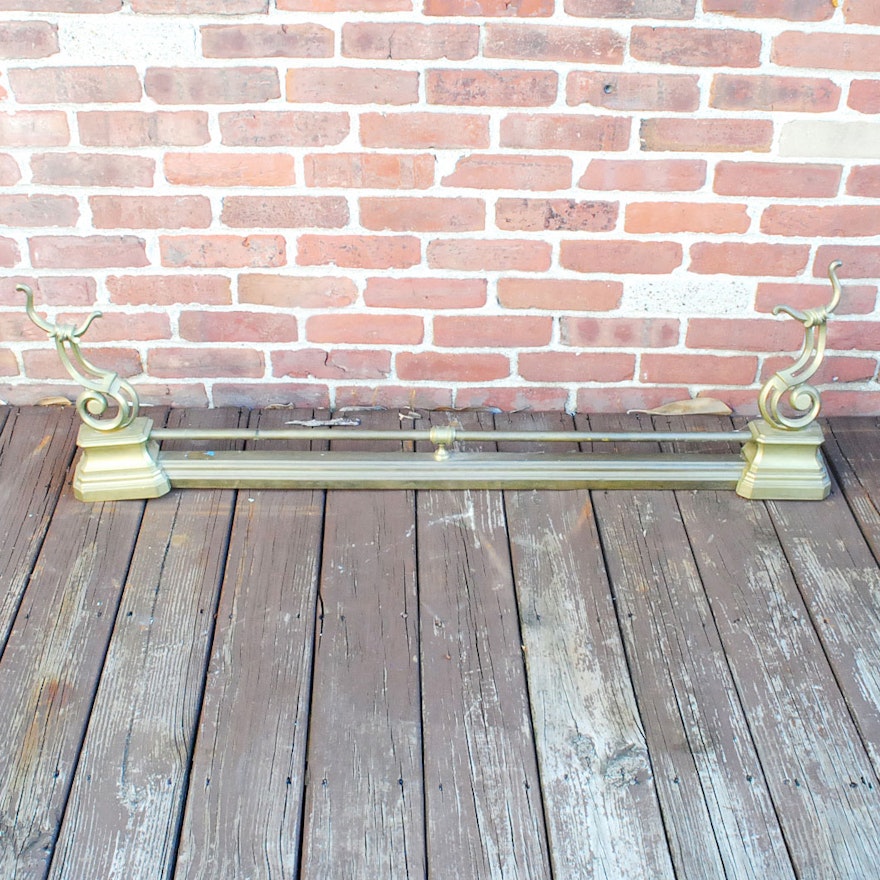 Vintage Brass Fireplace Fender