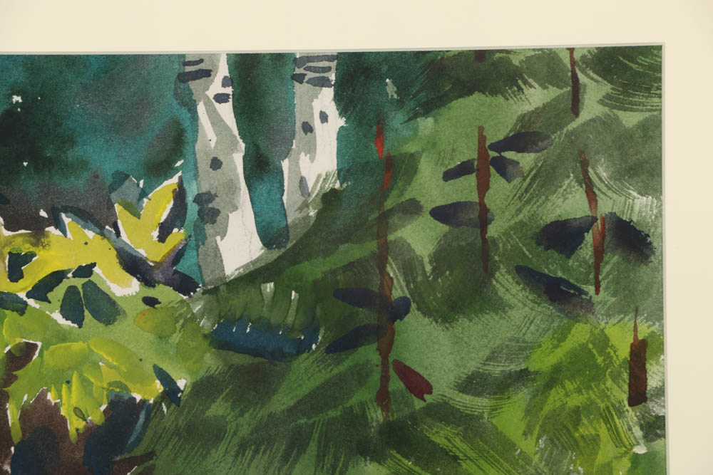 Carl Zimmerman Watercolor Painting "A Little Stream"