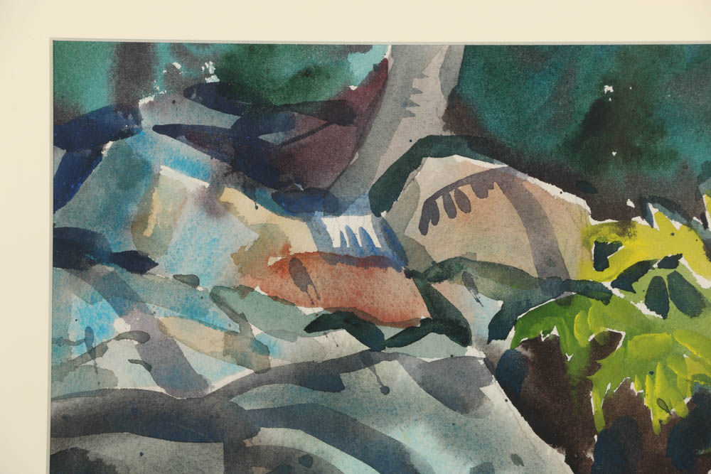 Carl Zimmerman Watercolor Painting "A Little Stream"