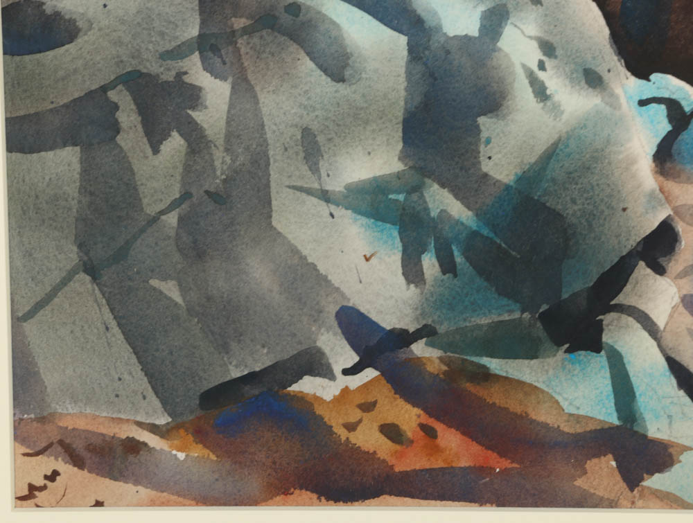 Carl Zimmerman Watercolor Painting "A Little Stream"