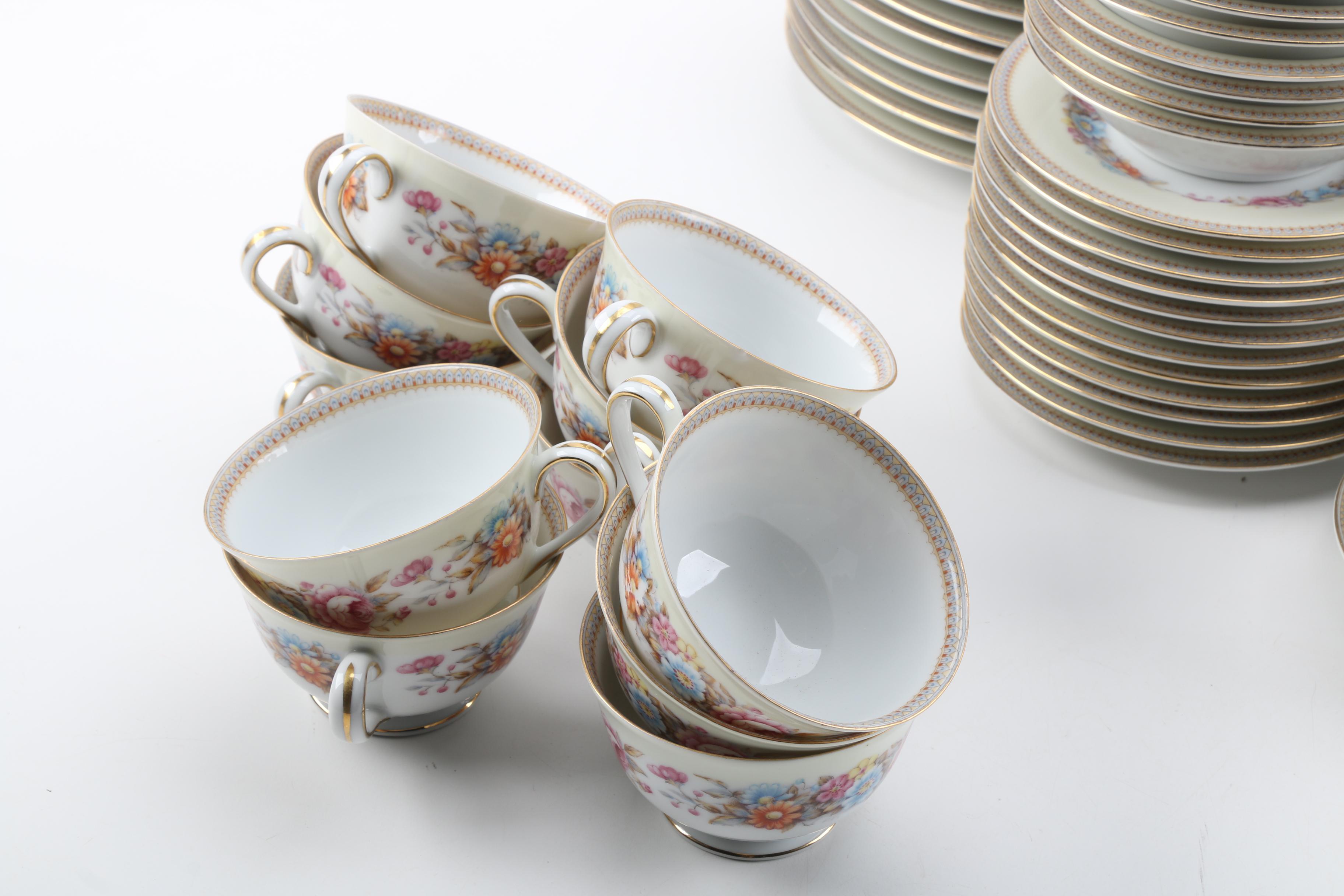 Vintage Jyoto Japanese Porcelain Dinnerware 1940s