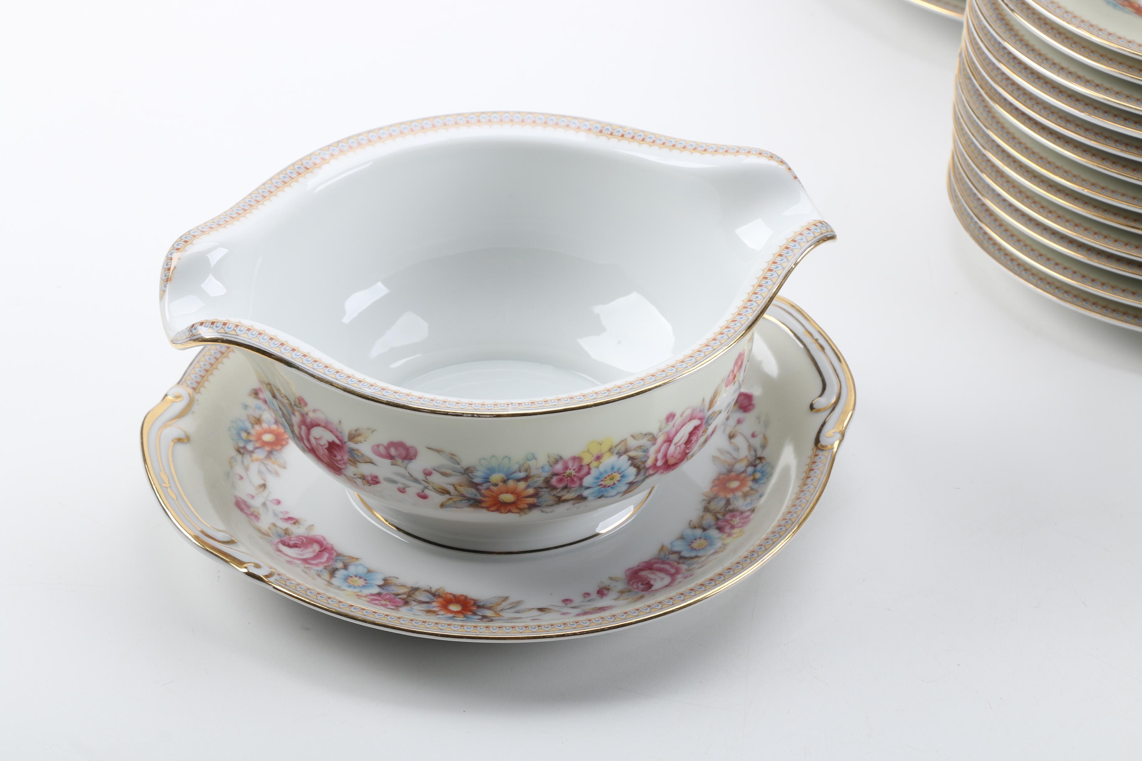 Vintage Jyoto Japanese Porcelain Dinnerware 1940s