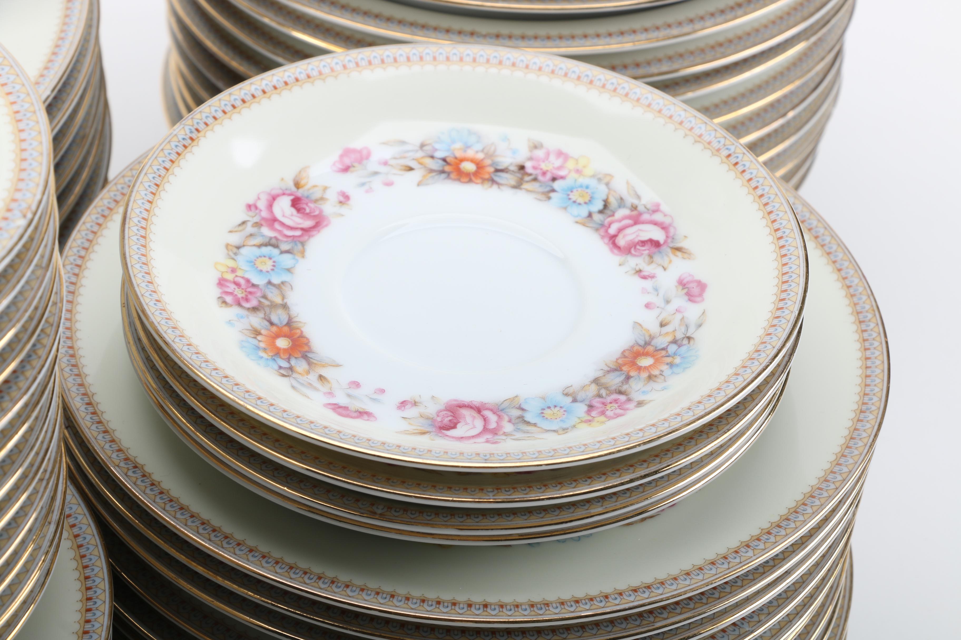 Vintage Jyoto Japanese Porcelain Dinnerware 1940s