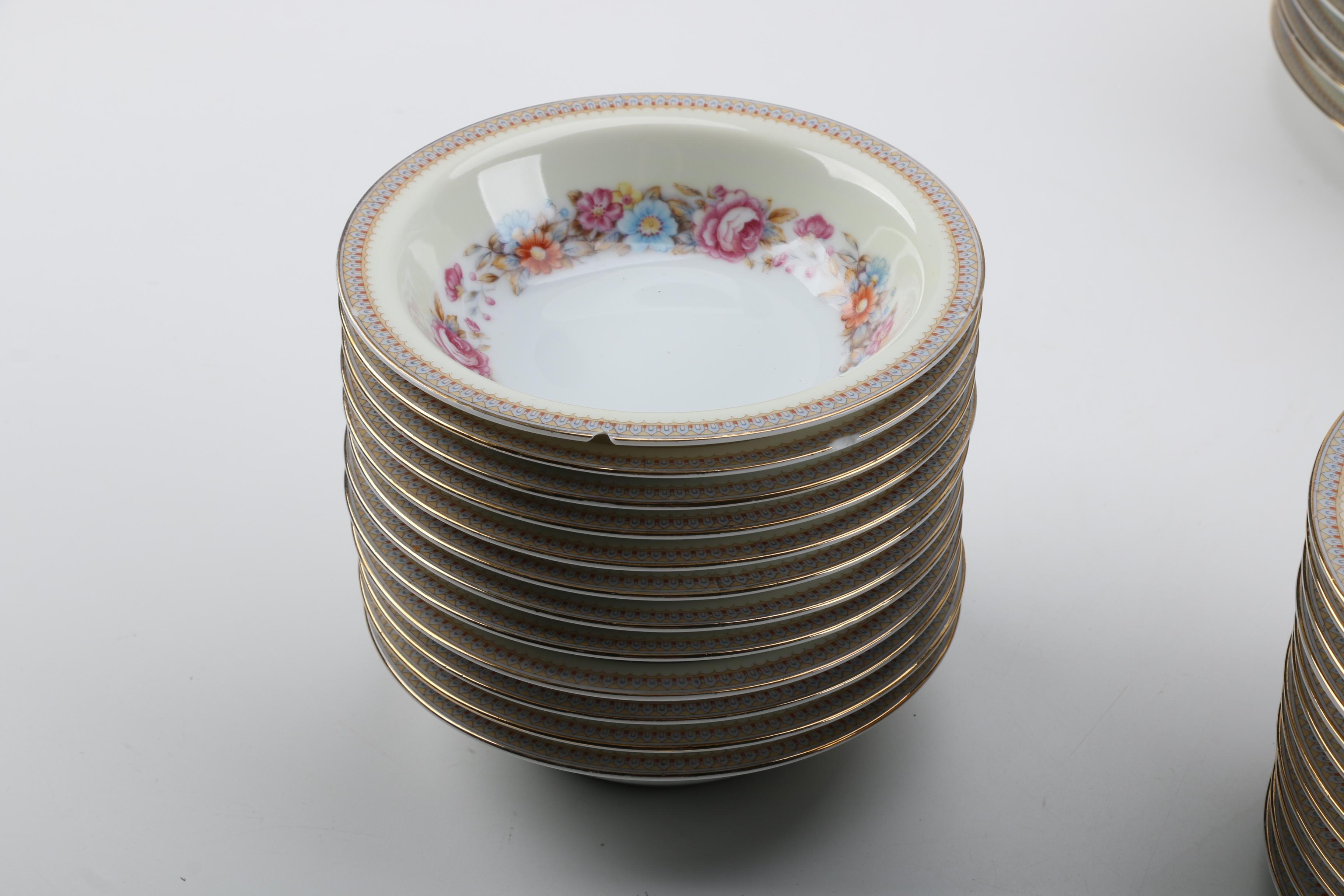 Vintage Jyoto Japanese Porcelain Dinnerware 1940s