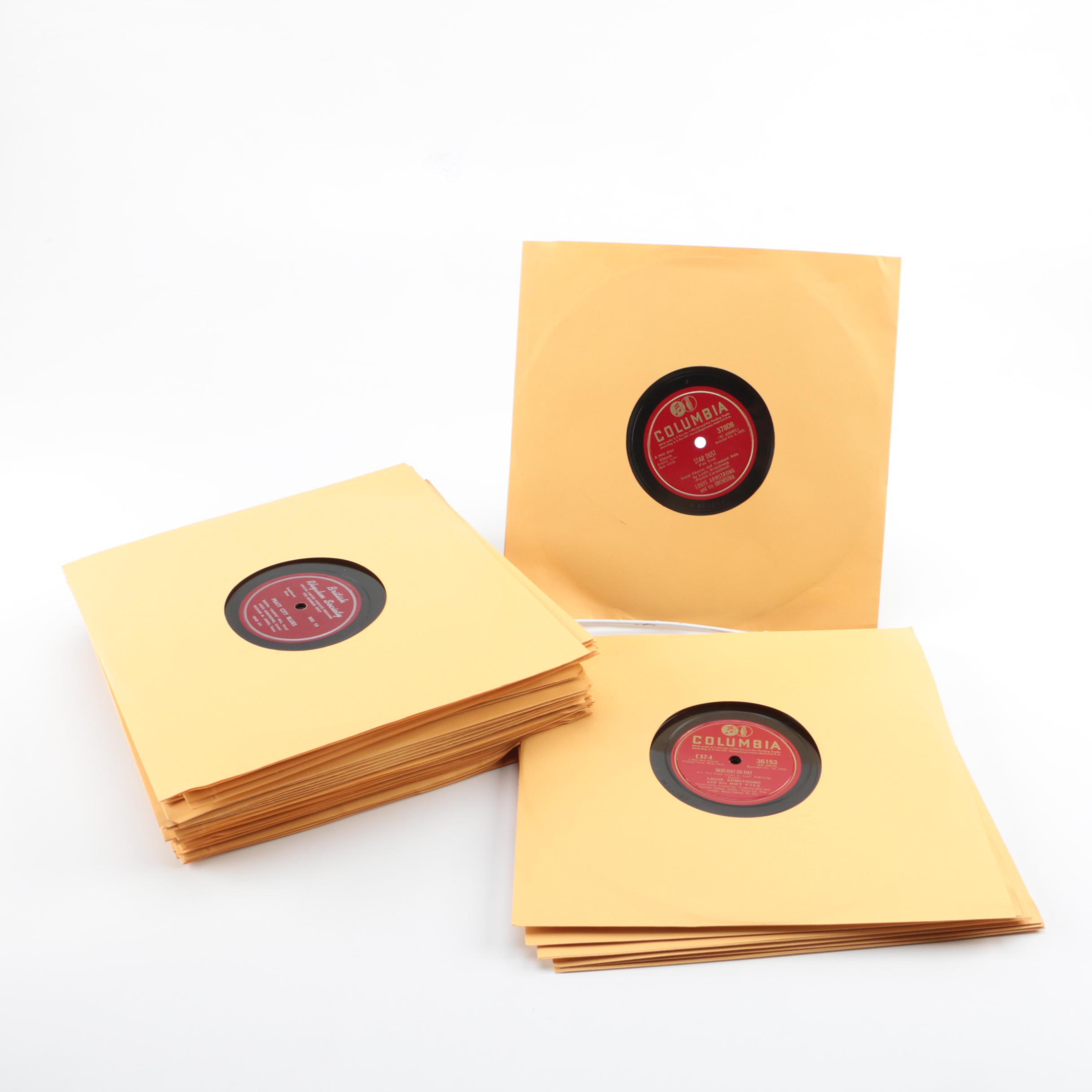 Louis Armstrong, "Fats" Waller and Other Jazz and Popular Music 78 RPM Records