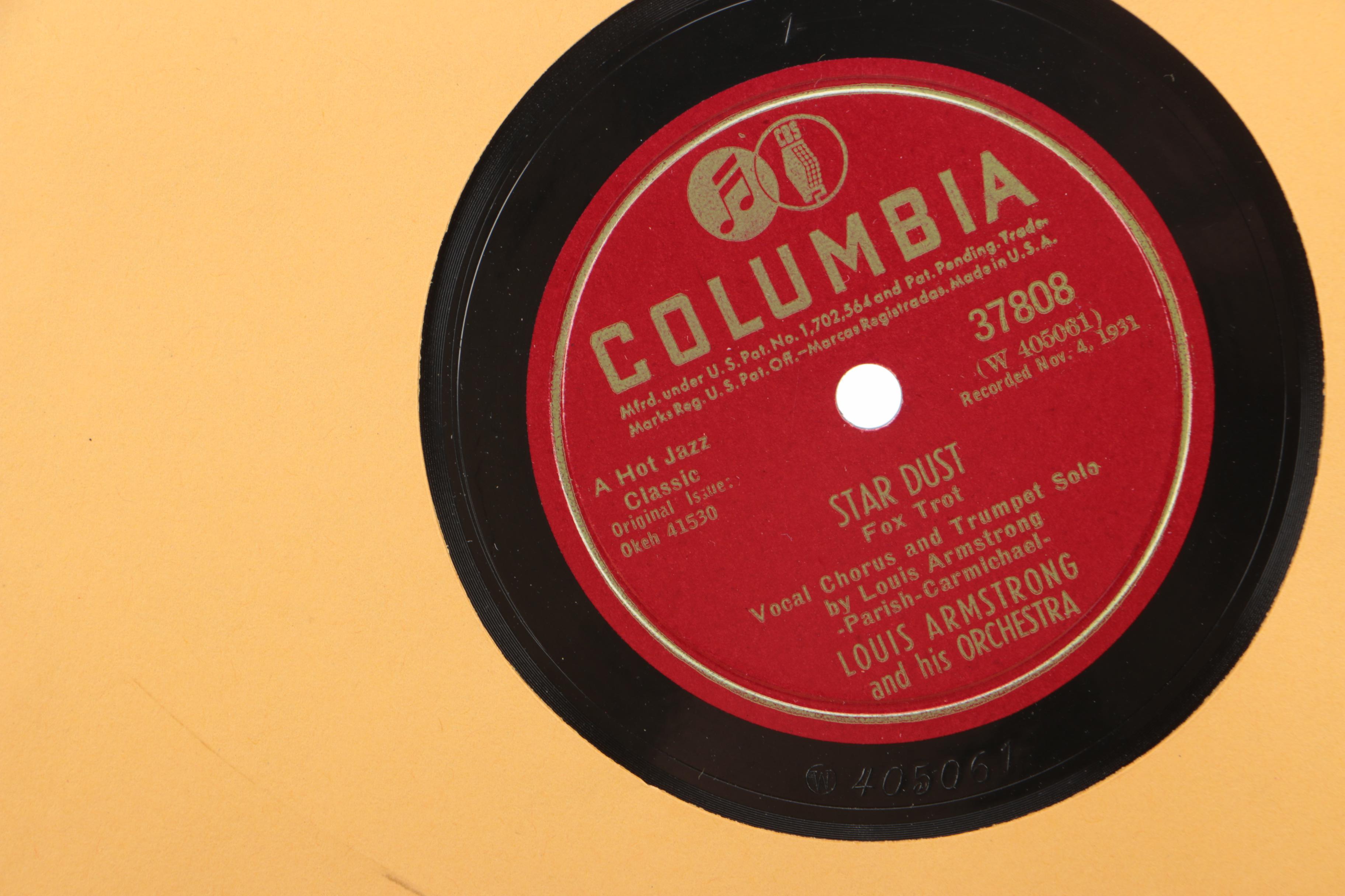 Louis Armstrong, "Fats" Waller and Other Jazz and Popular Music 78 RPM Records