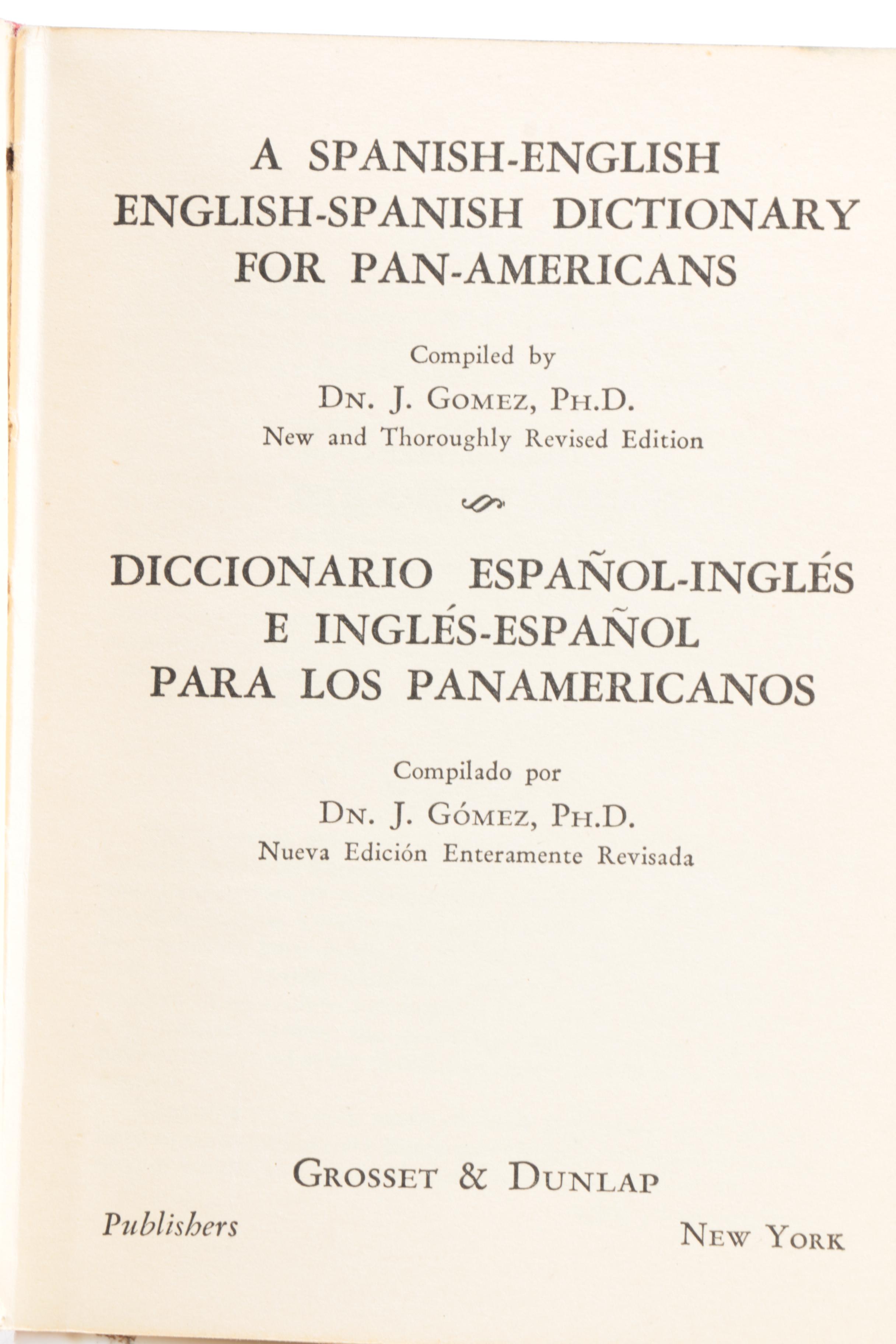Antique Western Novels and Vintage Spanish-English Dictionary