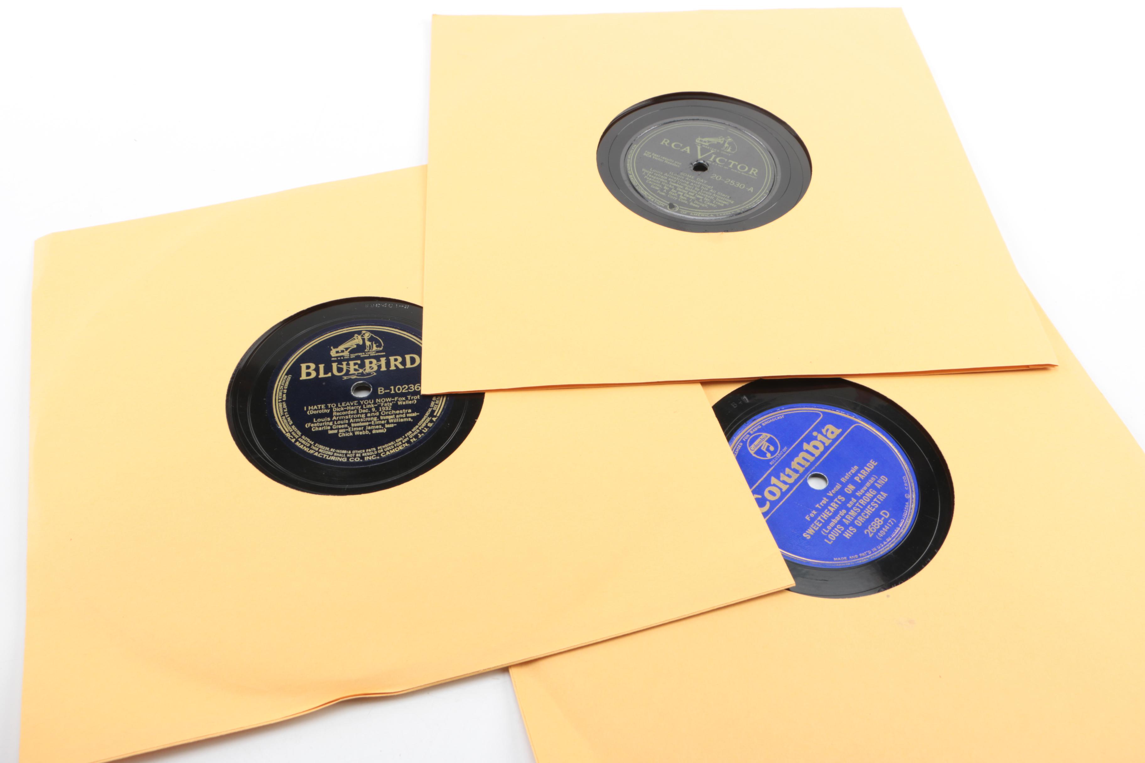 Louis Armstrong, "Fats" Waller and Other Jazz and Popular Music 78 RPM Records