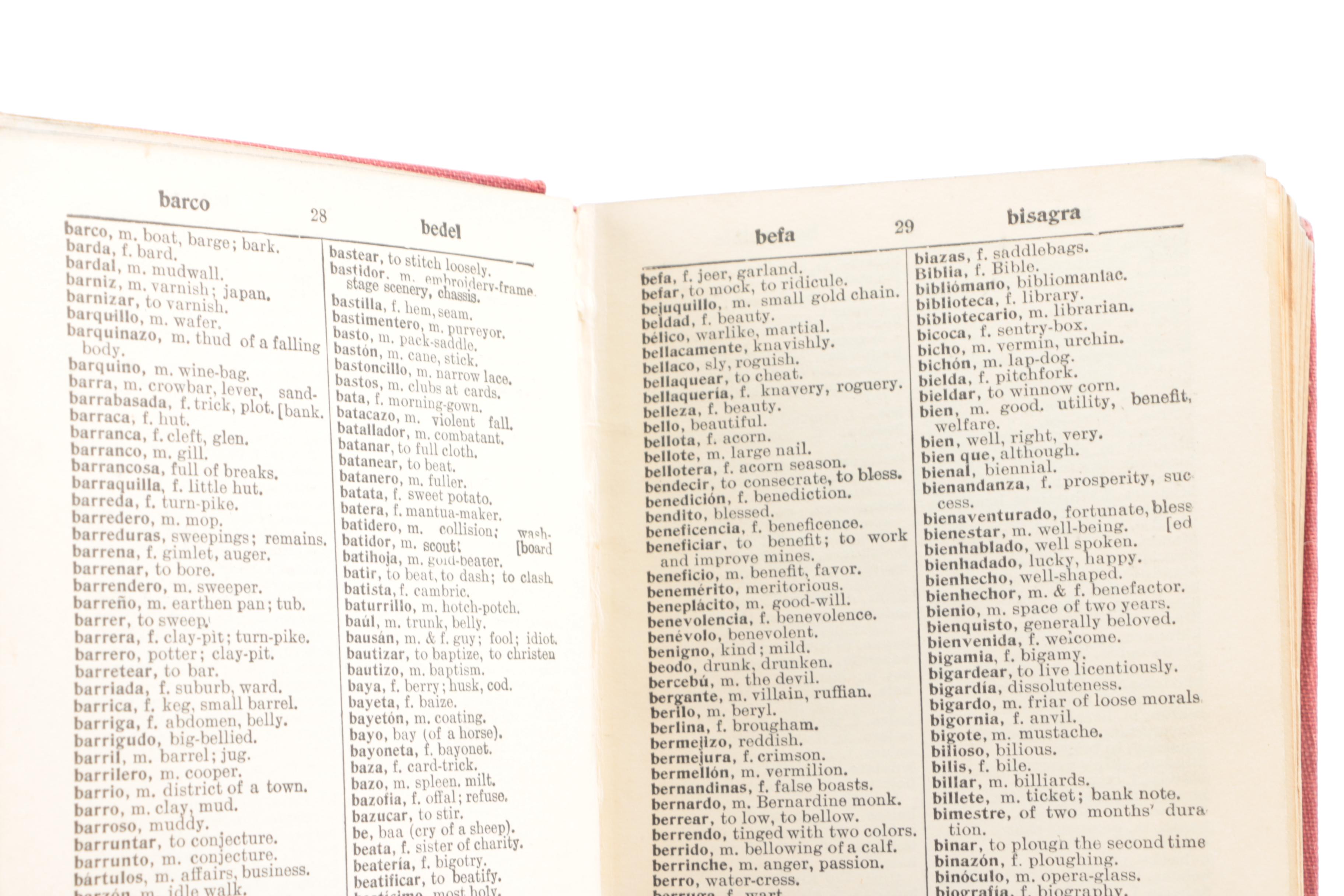 Antique Western Novels and Vintage Spanish-English Dictionary