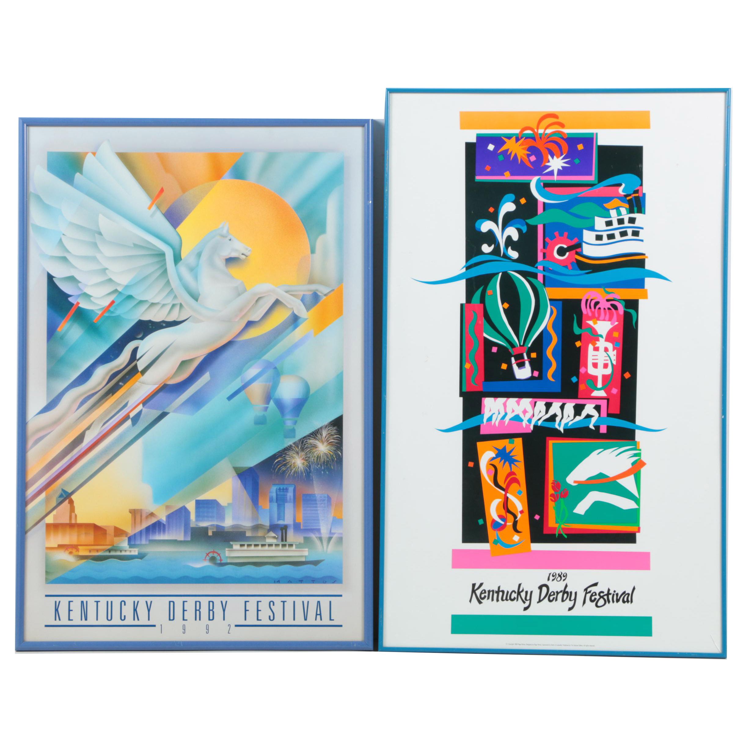 Vintage Kentucky Derby Festival Posters on Paper