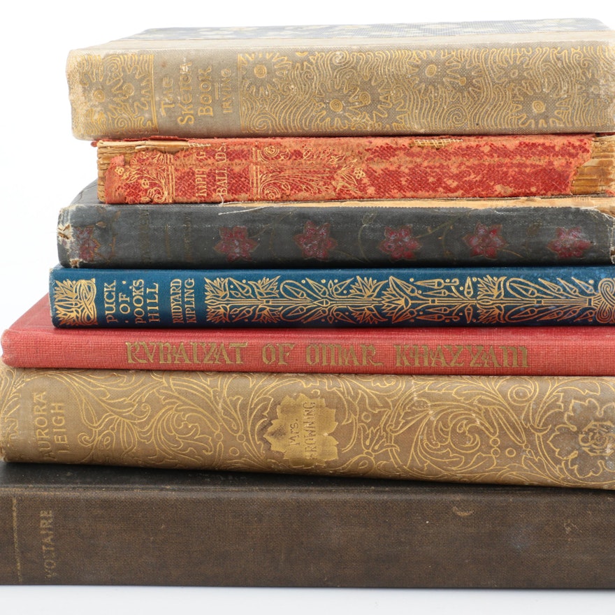 Collection of Poetry and Fiction Books Featuring Rudyard Kipling